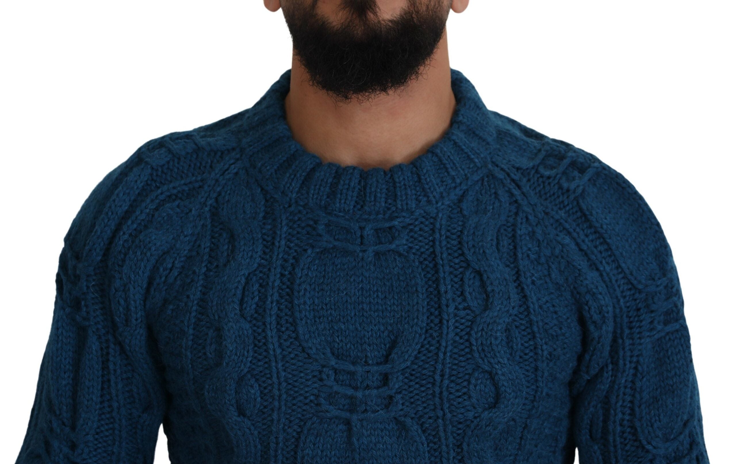 Dolce & Gabbana blue knitted wool and alpaca sweater-3