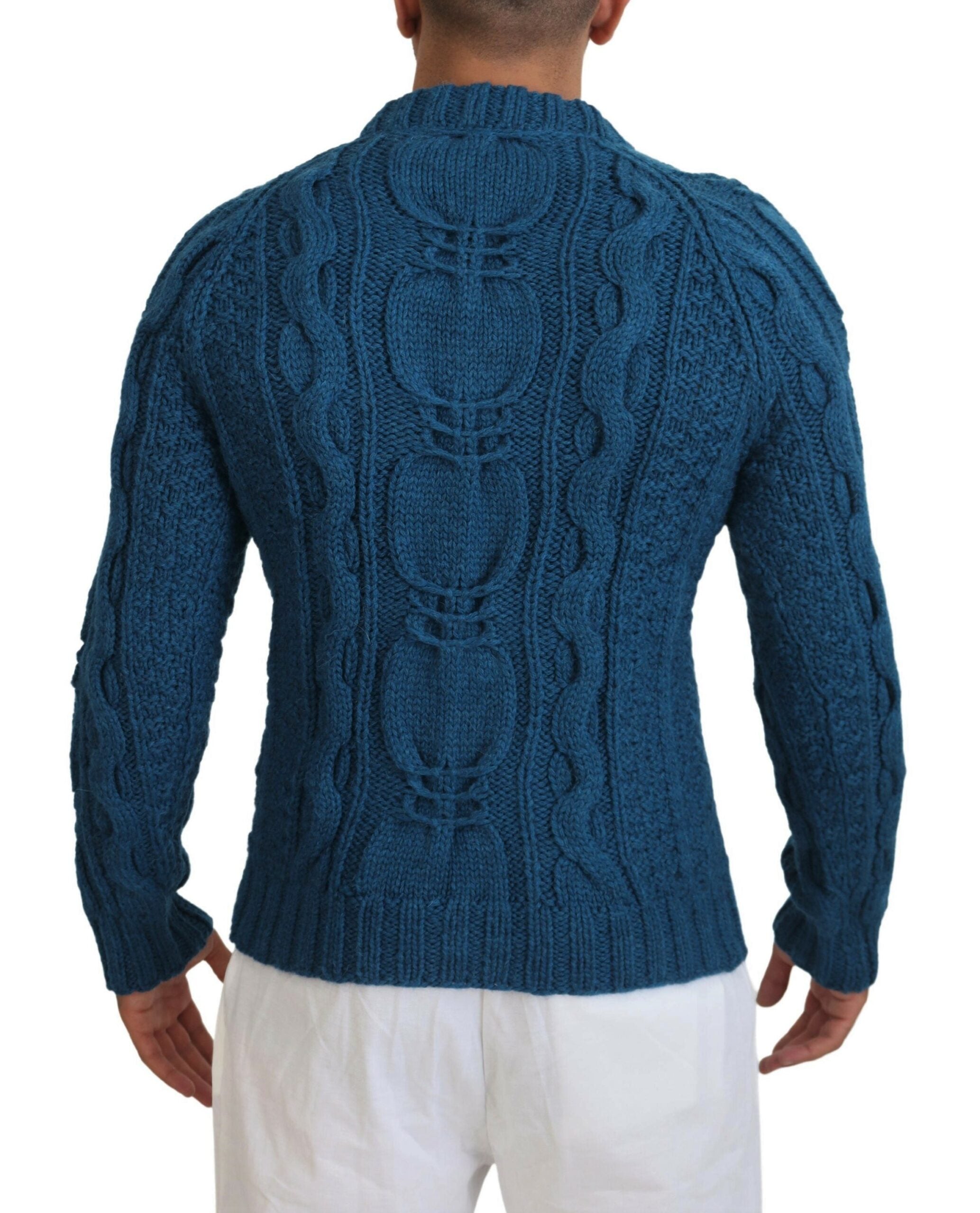 Dolce & Gabbana blue knitted wool and alpaca sweater-5
