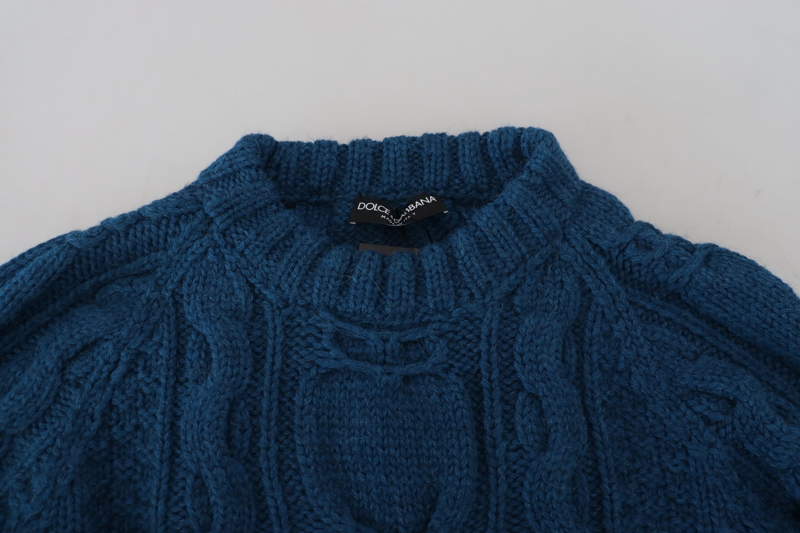 Dolce & Gabbana blue knitted wool and alpaca sweater-6