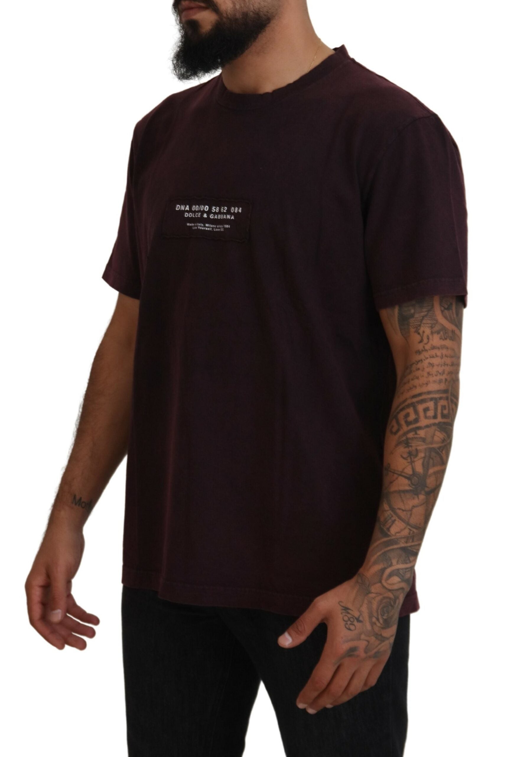 Dolce & Gabbana Bordeaux short-sleeved T-shirt with round neck-2