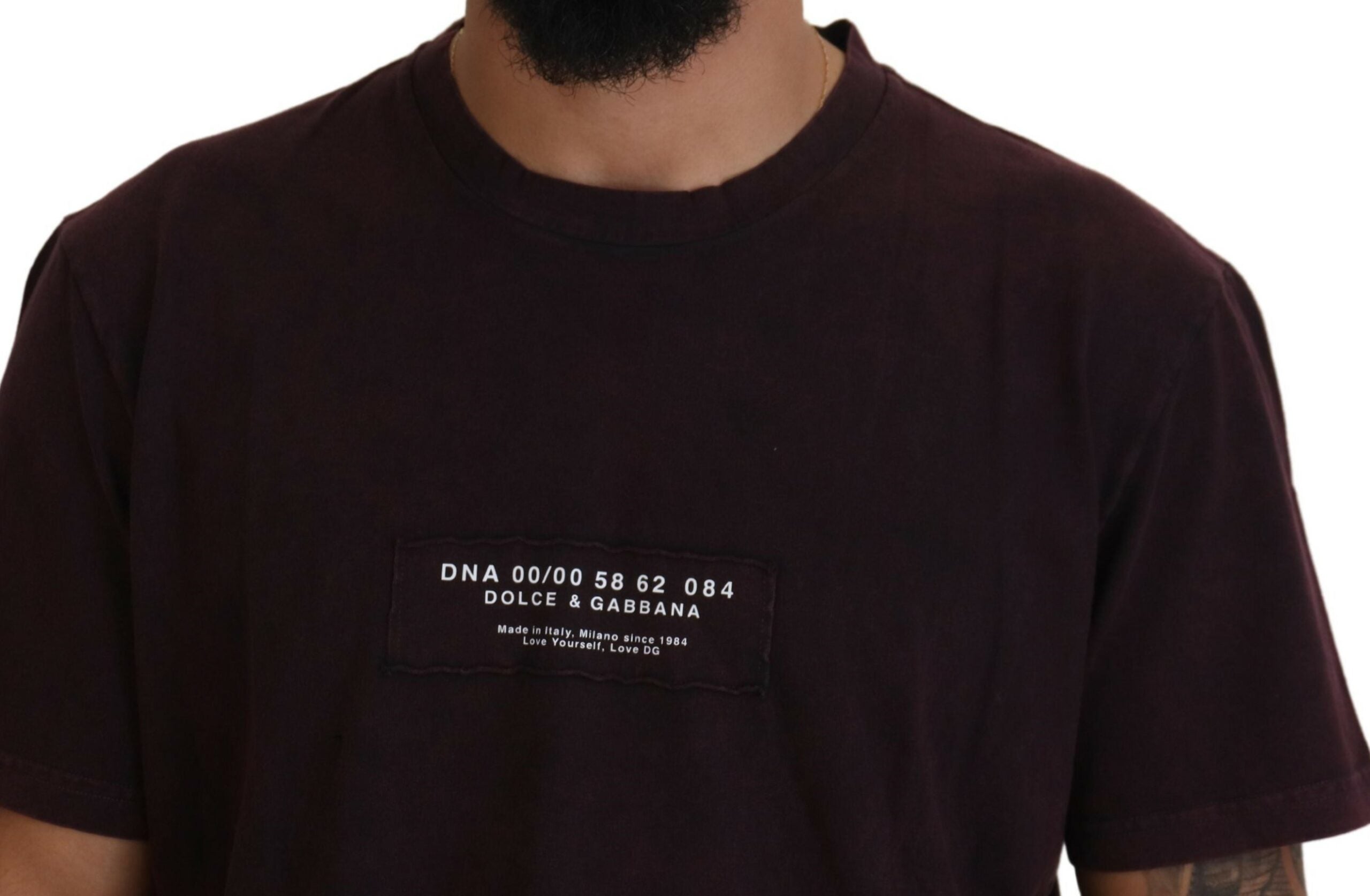 Dolce & Gabbana Bordeaux short-sleeved T-shirt with round neck-4