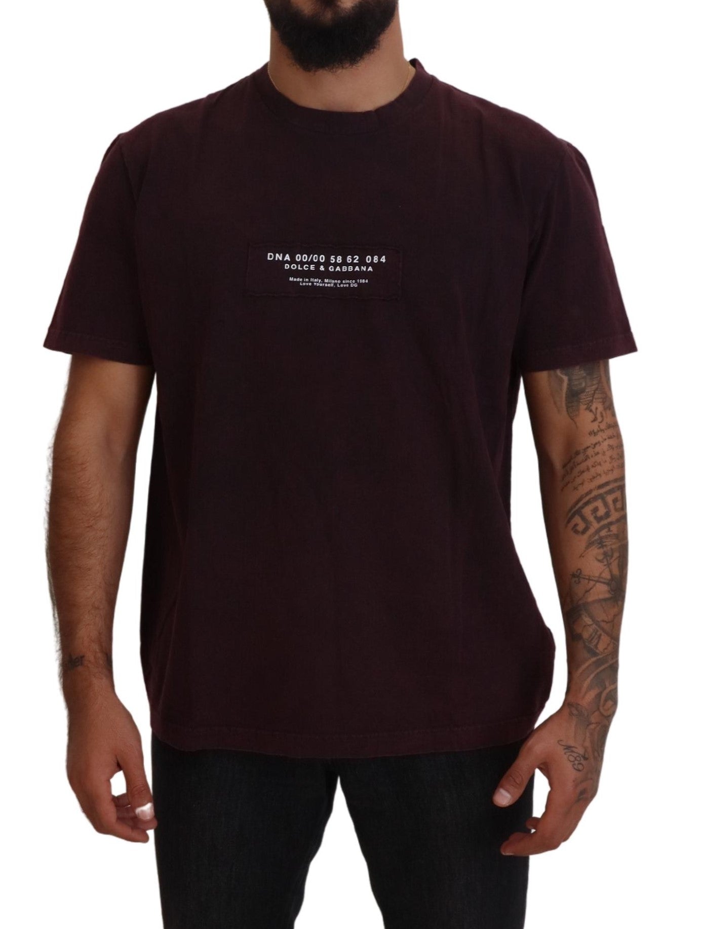 Dolce & Gabbana Bordeaux short-sleeved T-shirt with round neck-1