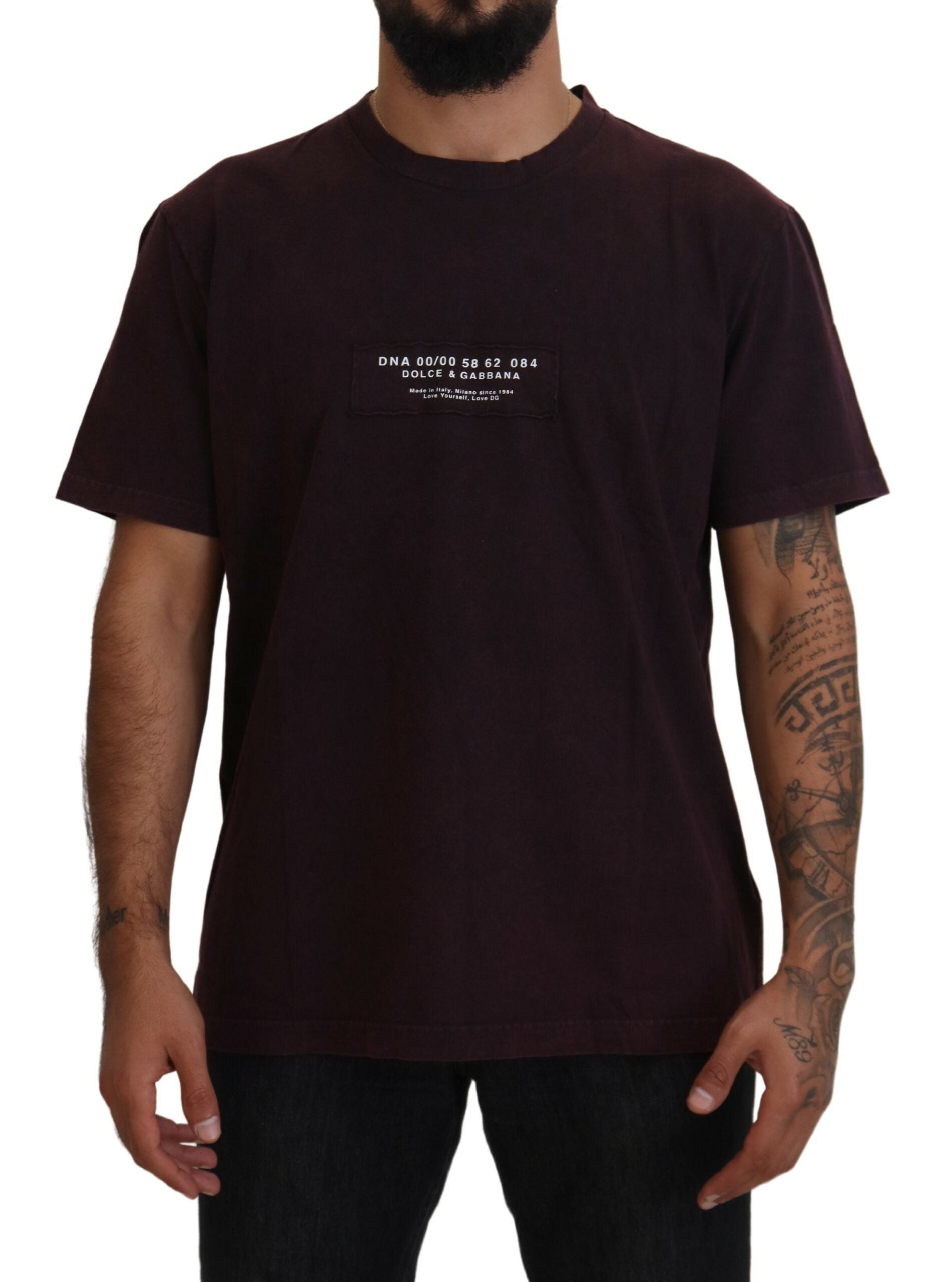 Dolce & Gabbana Bordeaux short-sleeved T-shirt with round neck-5