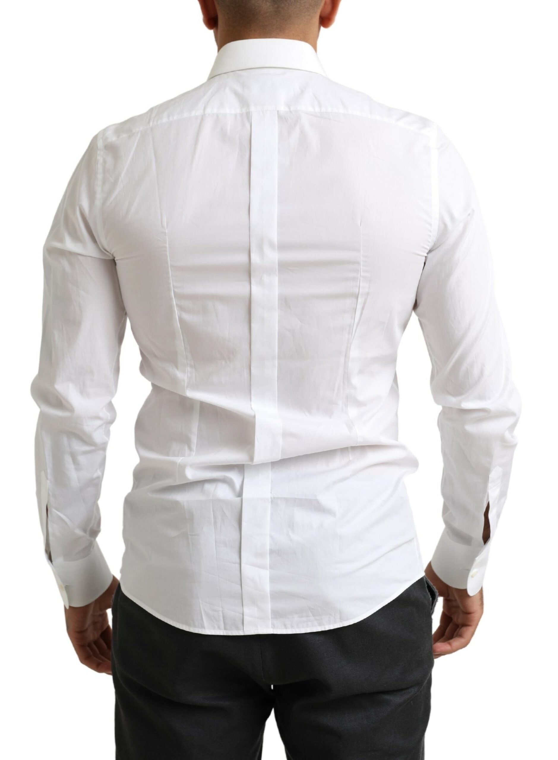 Dolce & Gabbana Weißes Smokinghemd Slim Fit Barock-3