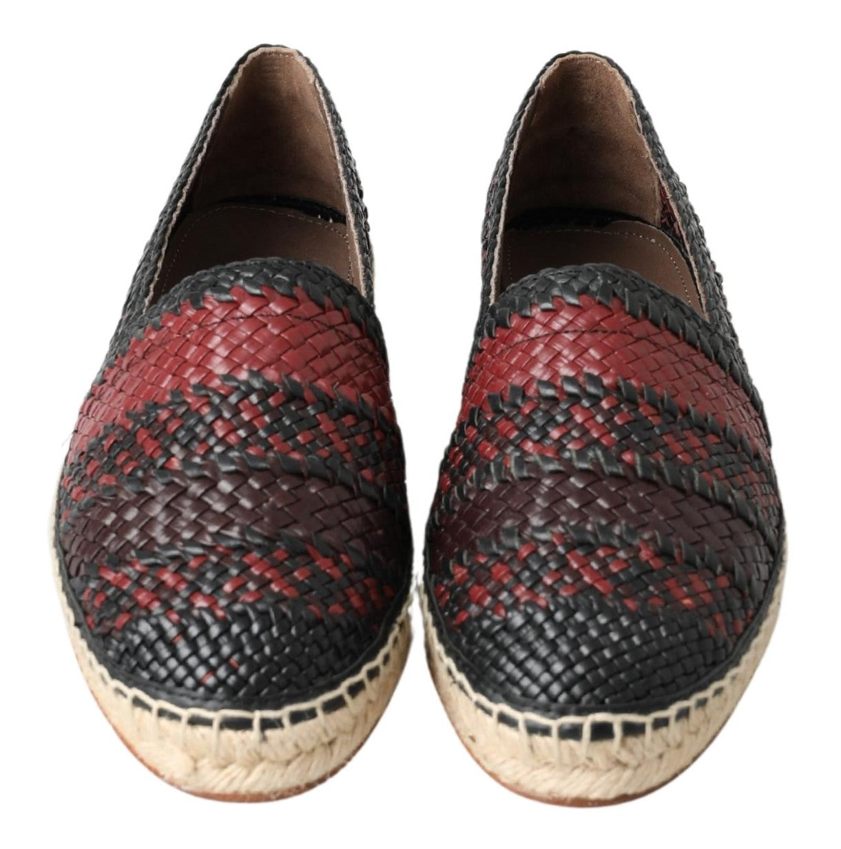 Dolce & Gabbana Black Bordeaux Buffalo Leather Espadrille Shoes-2