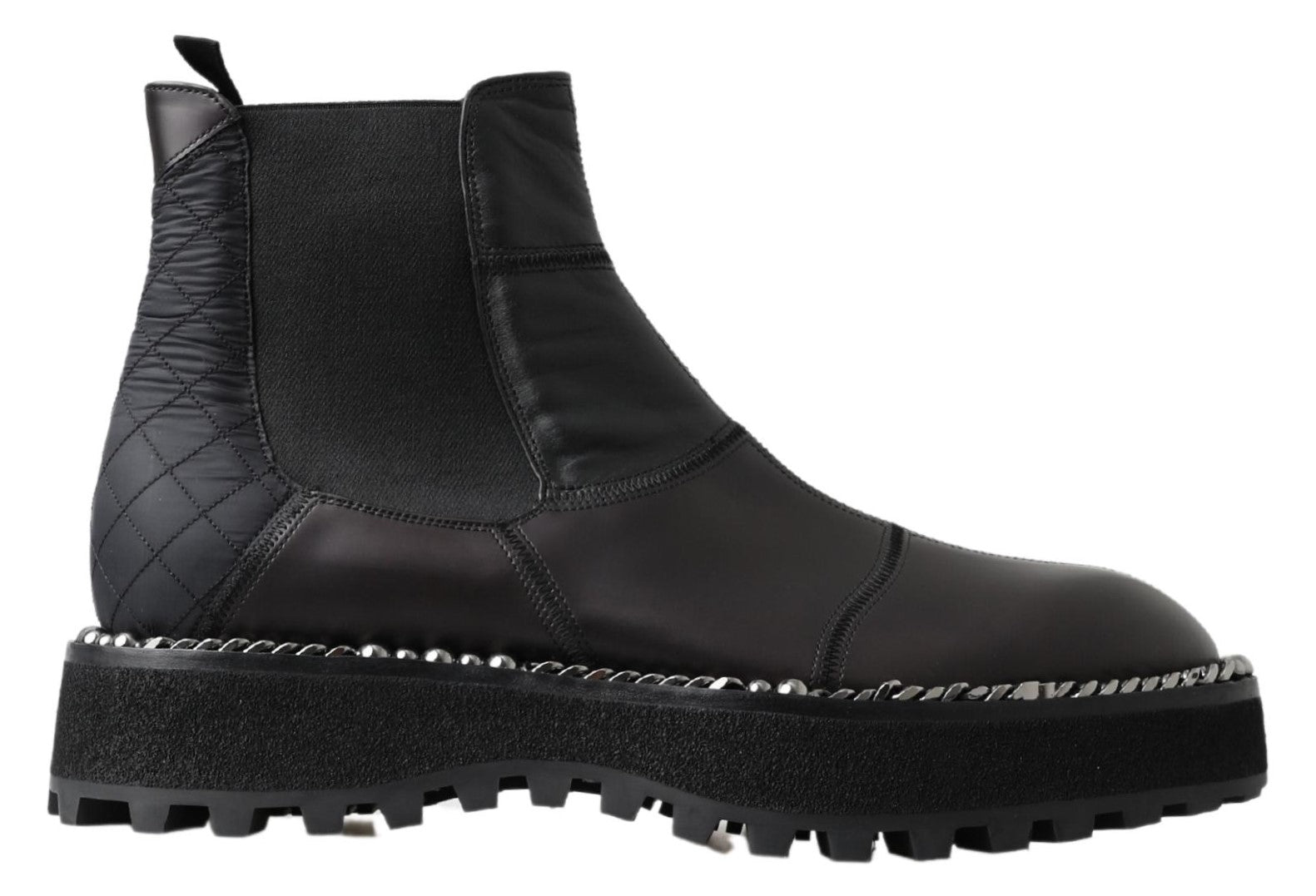Dolce & Gabbana black leather loafers with stretch boots
