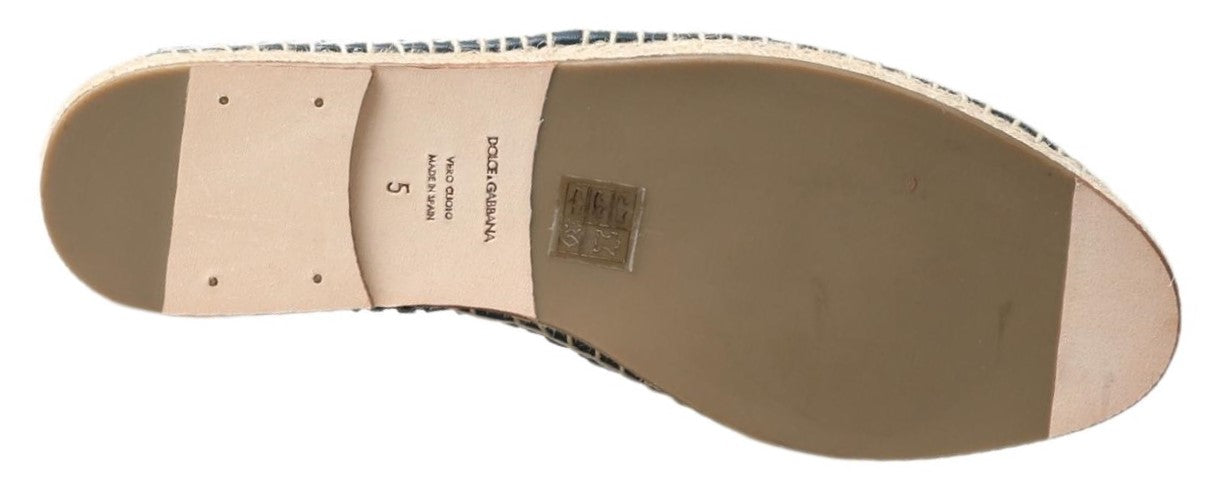 Dolce & Gabbana blue-grey leather espadrille shoes by Buffalo-3