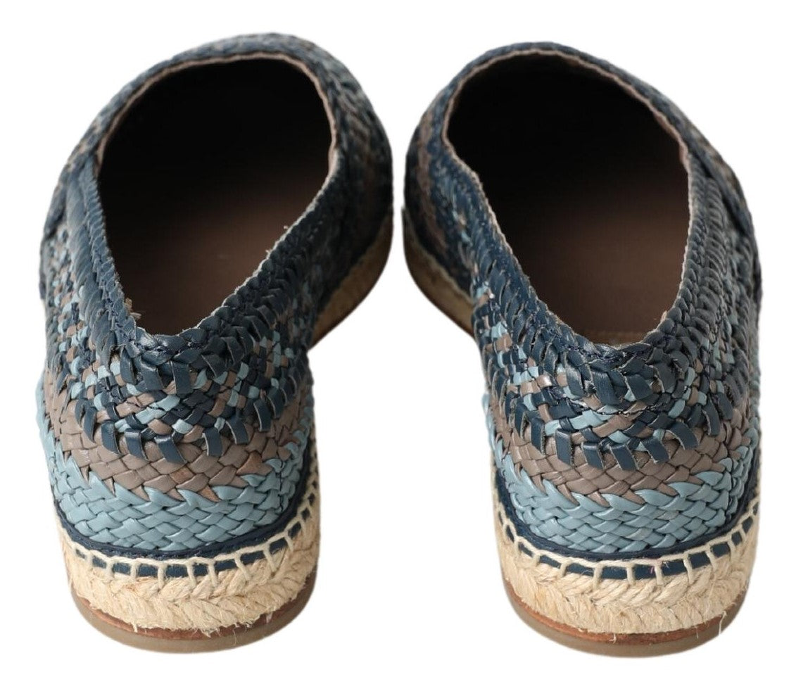 Dolce & Gabbana blue-grey leather espadrille shoes by Buffalo-5