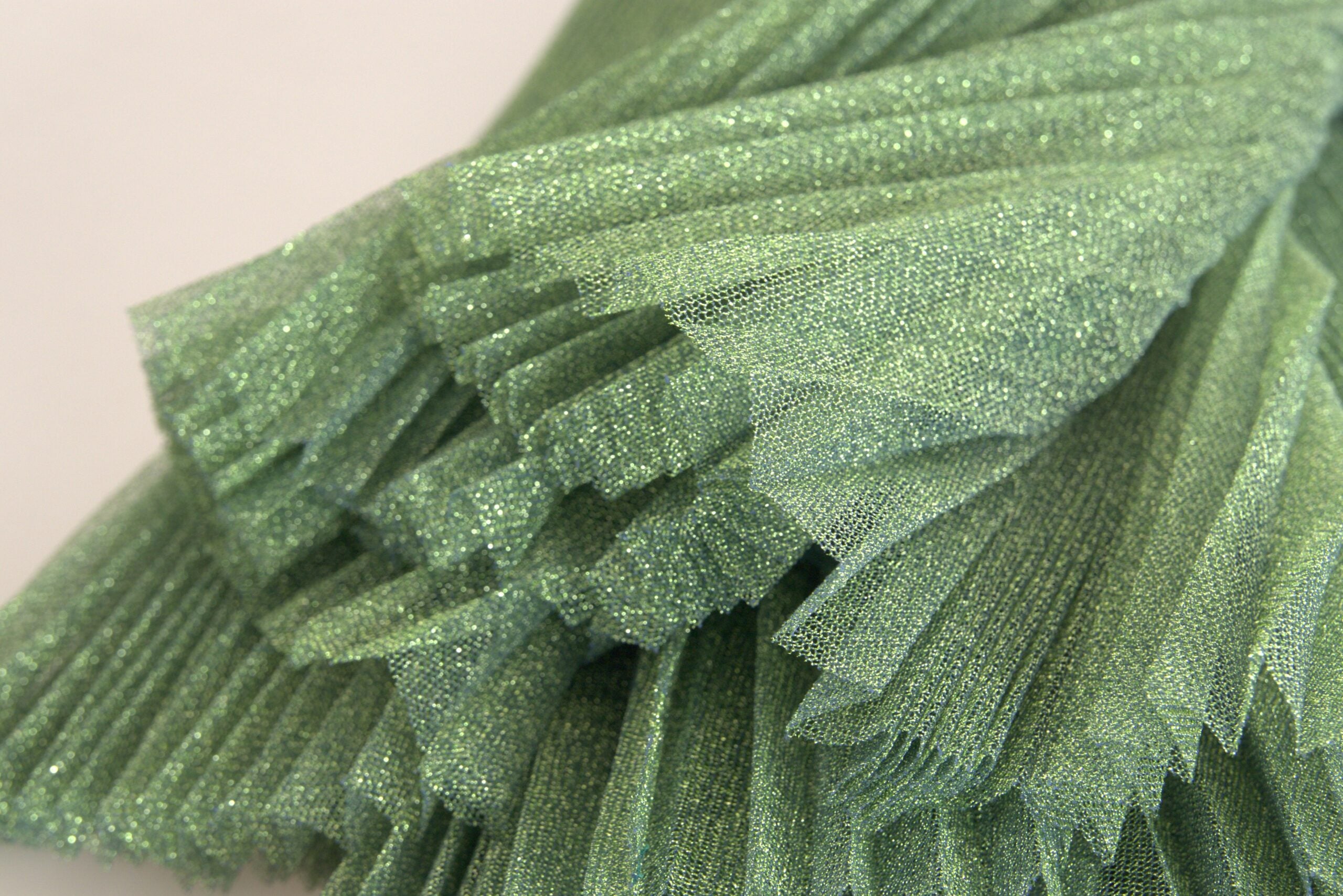 Dolce & Gabbana Green Metallic Pleated Skirt with High Waist and Pleats-4