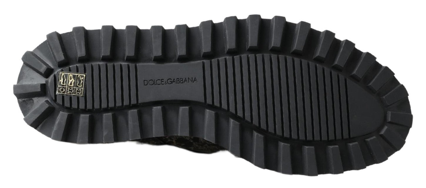 Dolce & Gabbana Black and White Derby Patent Leather Shoes-3