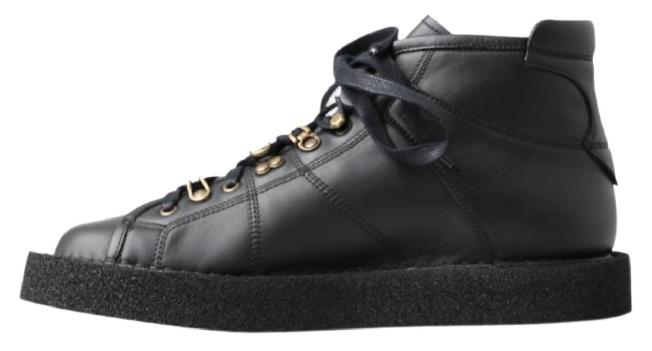 Dolce & Gabbana black leather loafers with stretch boots-2