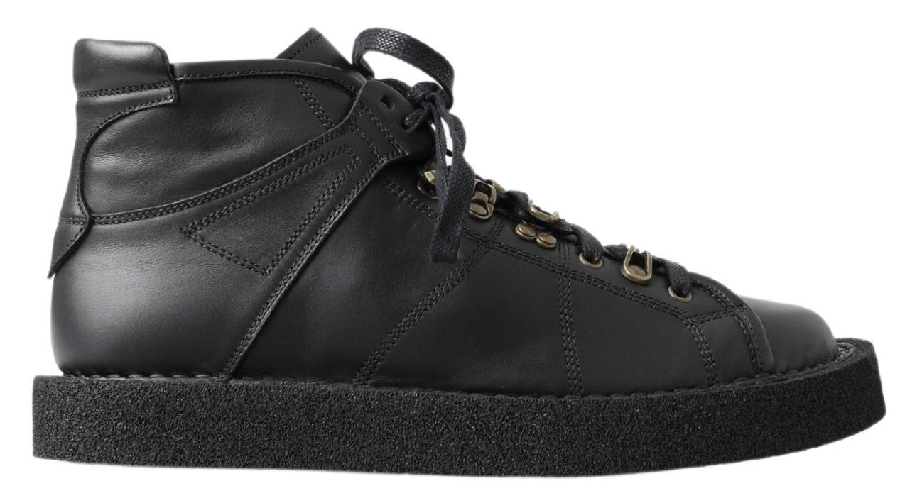 Dolce & Gabbana black leather loafers with stretch boots