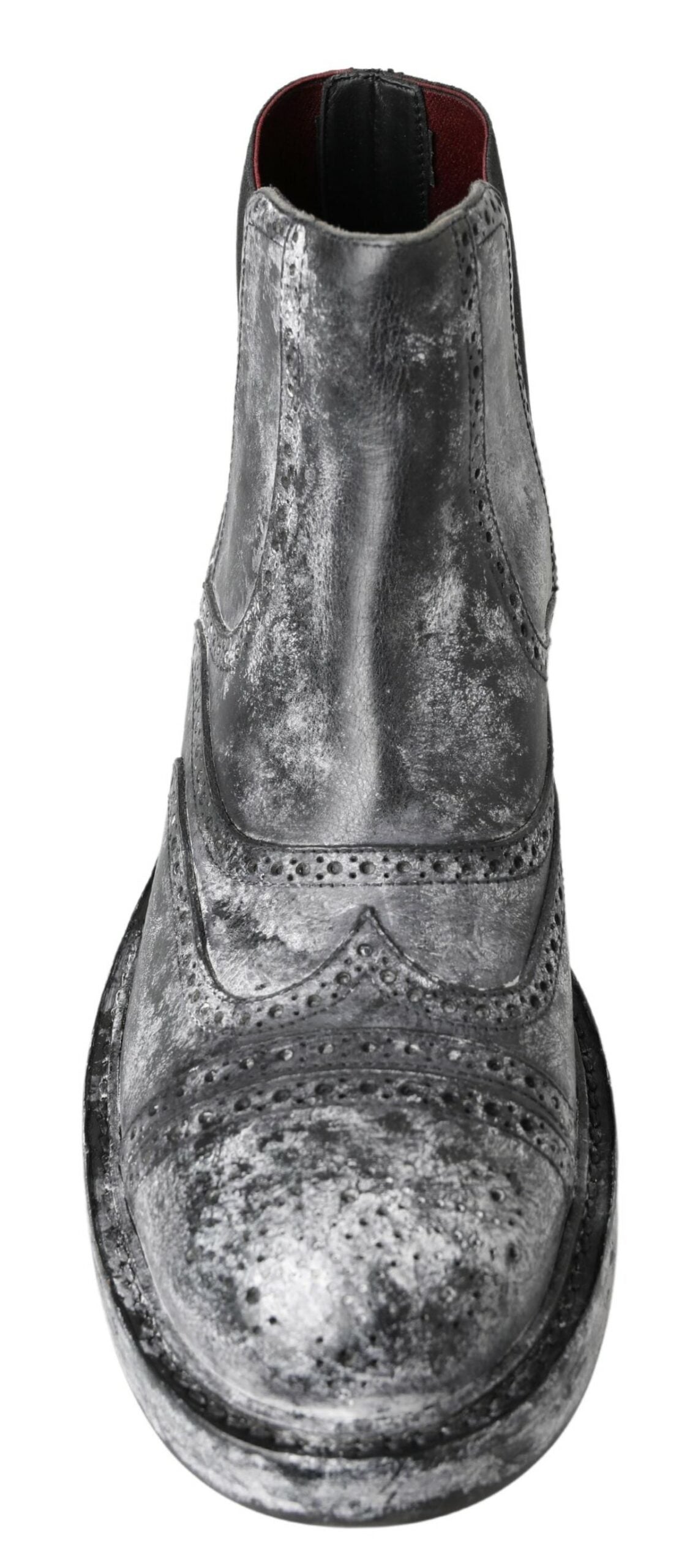 Dolce & Gabbana black and grey leather ankle boots-2