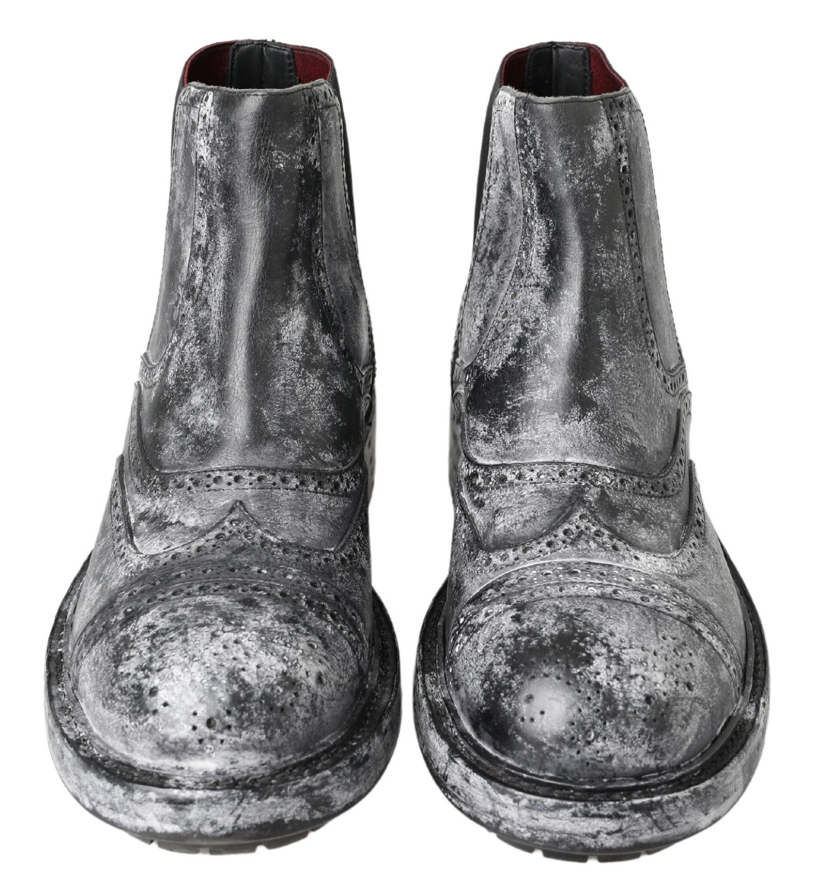 Dolce & Gabbana black and grey leather ankle boots-3