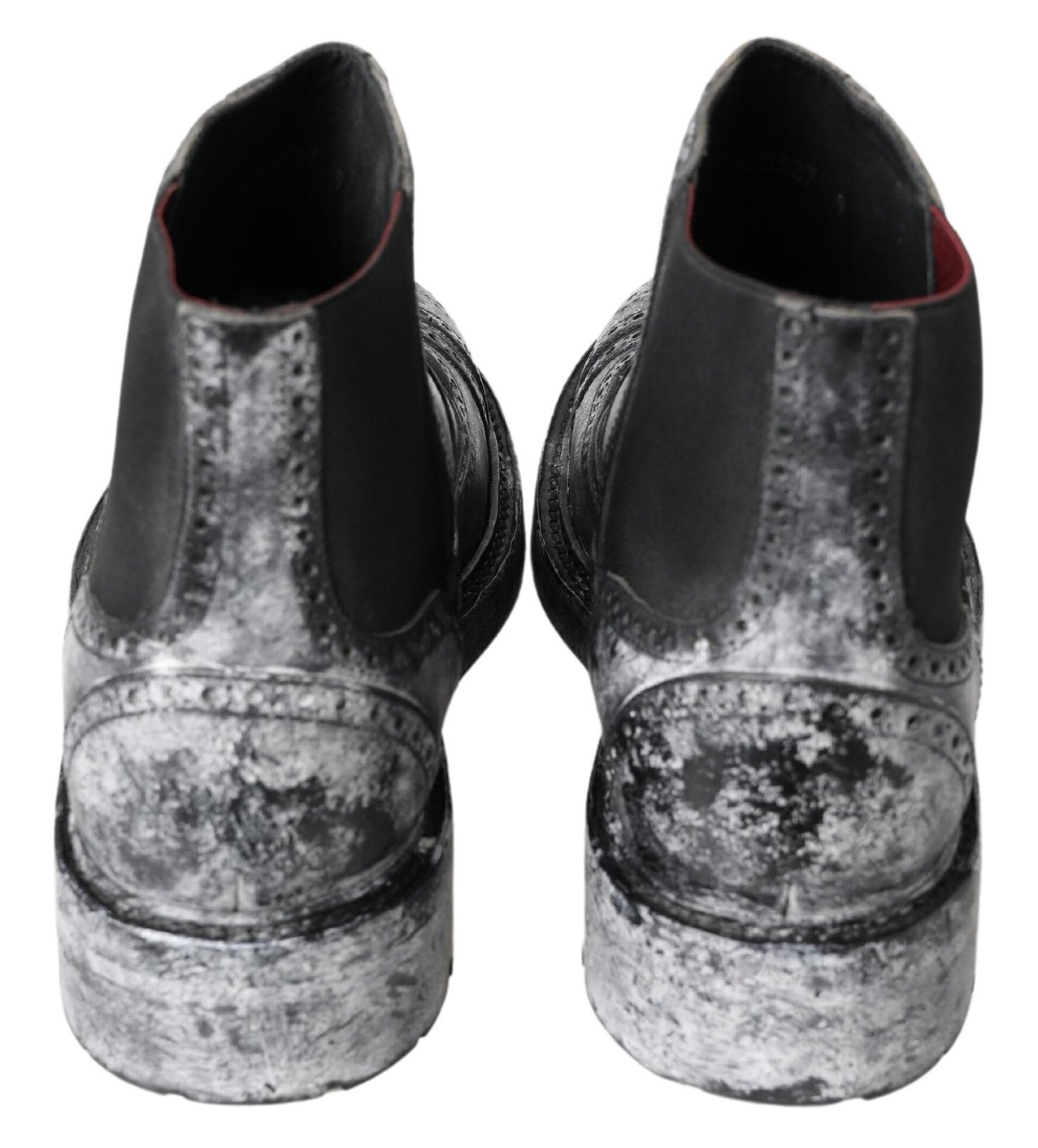Dolce & Gabbana black and grey leather ankle boots-4