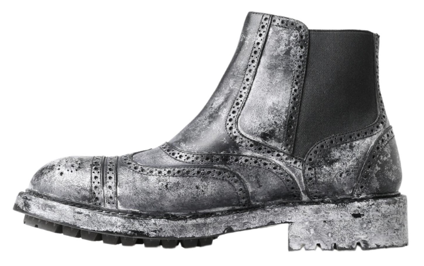 Dolce & Gabbana black and grey leather ankle boots-6