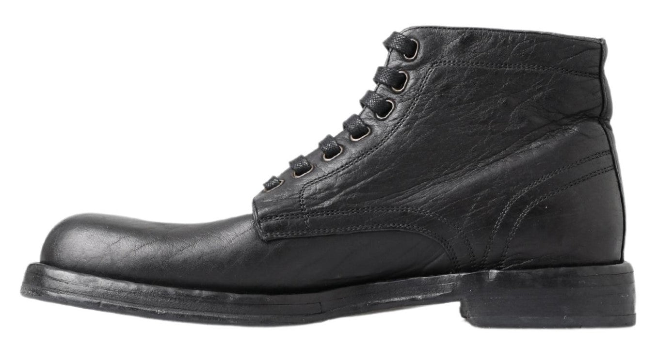 Dolce & Gabbana Schwarzes Pferd Leder Perugino Stiefel-2