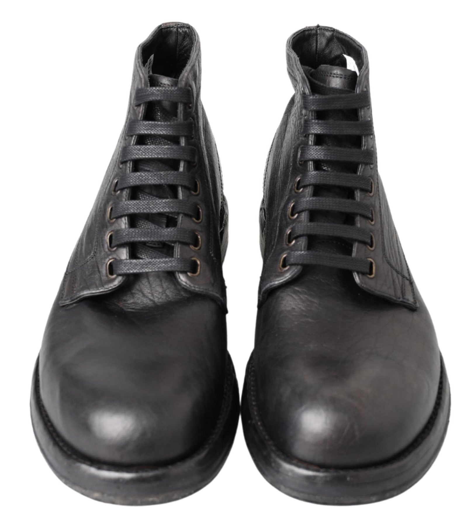 Dolce & Gabbana Schwarzes Pferd Leder Perugino Stiefel-5