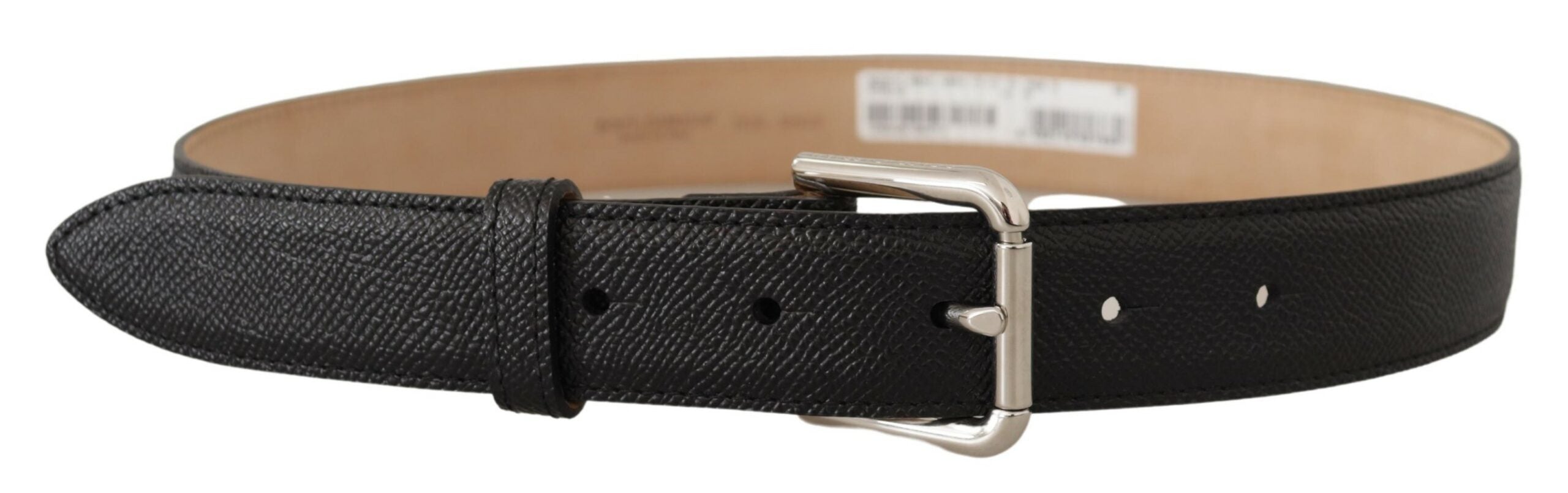 Dolce & Gabbana Black Calfskin Brown Back End Metal Buckle Belt-2