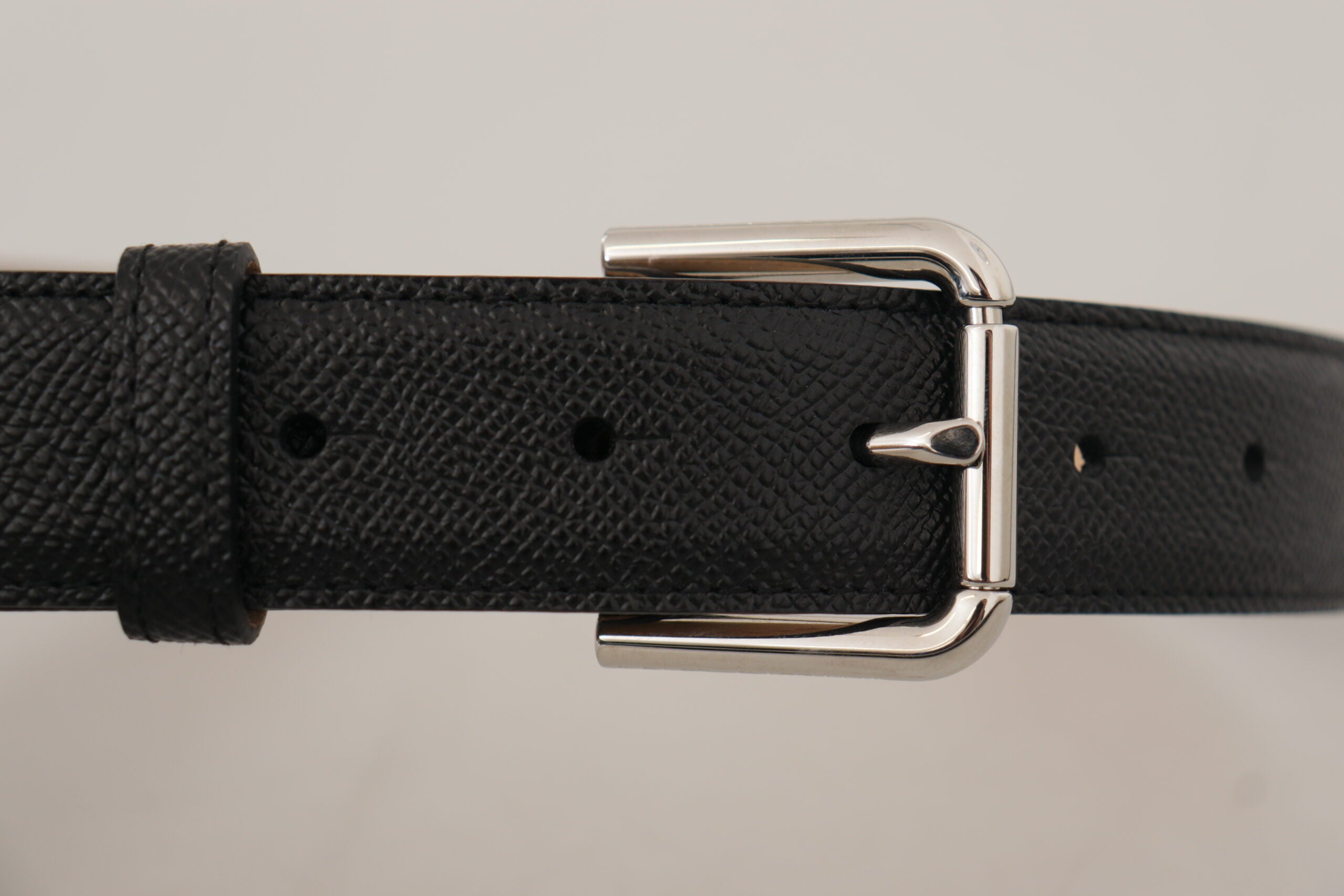 Dolce & Gabbana Black Calfskin Brown Back End Metal Buckle Belt-5