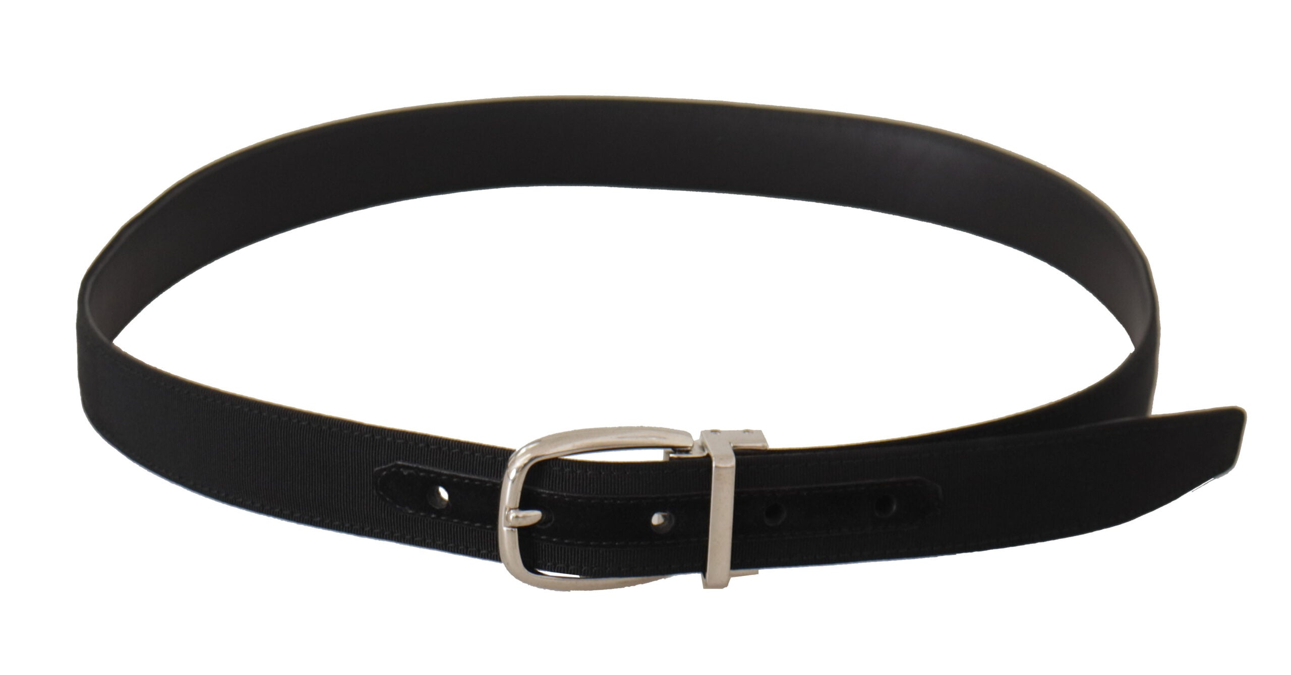 Dolce & Gabbana Gürtel Schwarzes Kalbsleder Silberfarbene Metallschnalle-2