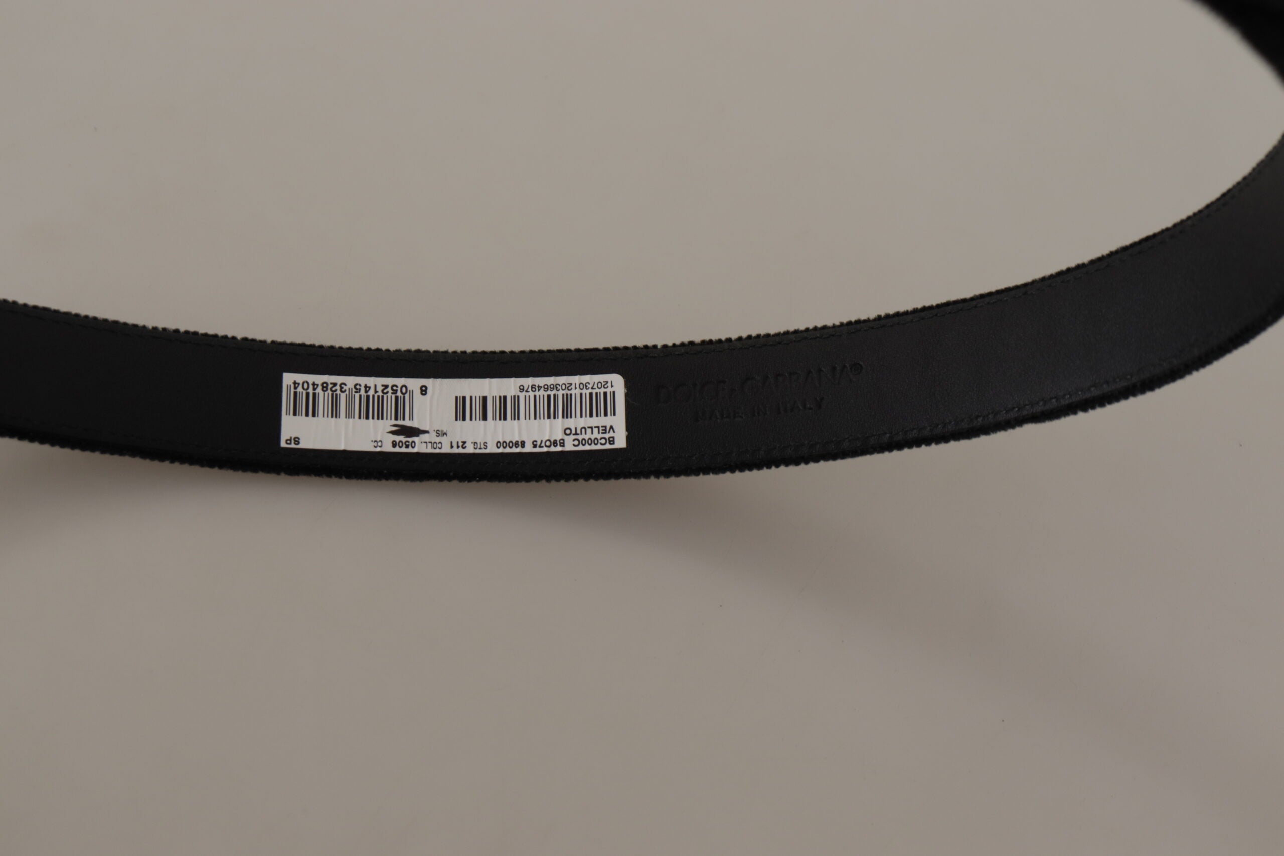Dolce & Gabbana black velvet leather belt with gold-tone metal buckle-3