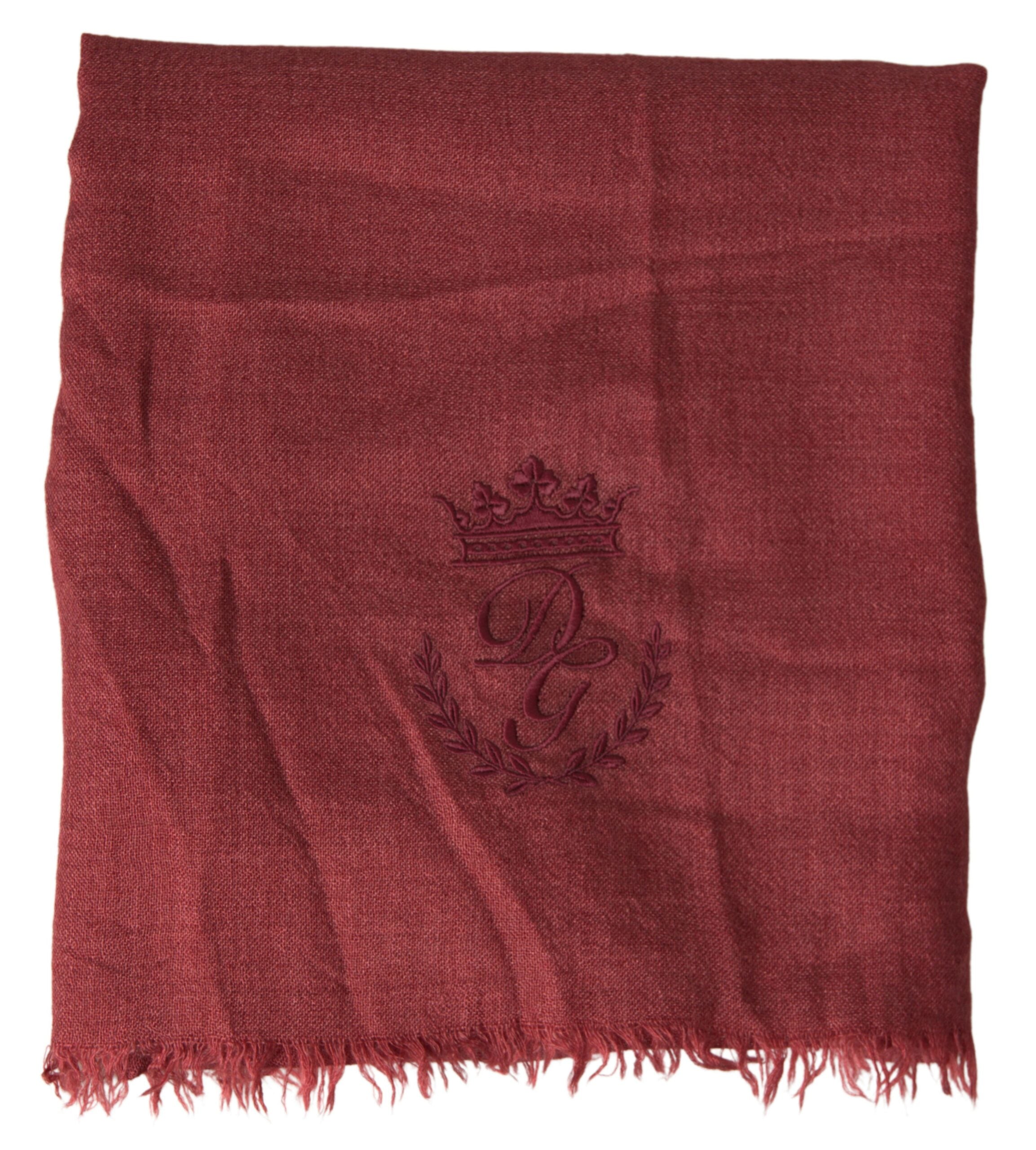 Dolce & Gabbana Chestnut Brown Cashmere Knit Wrap Scarf Fringe Scarf