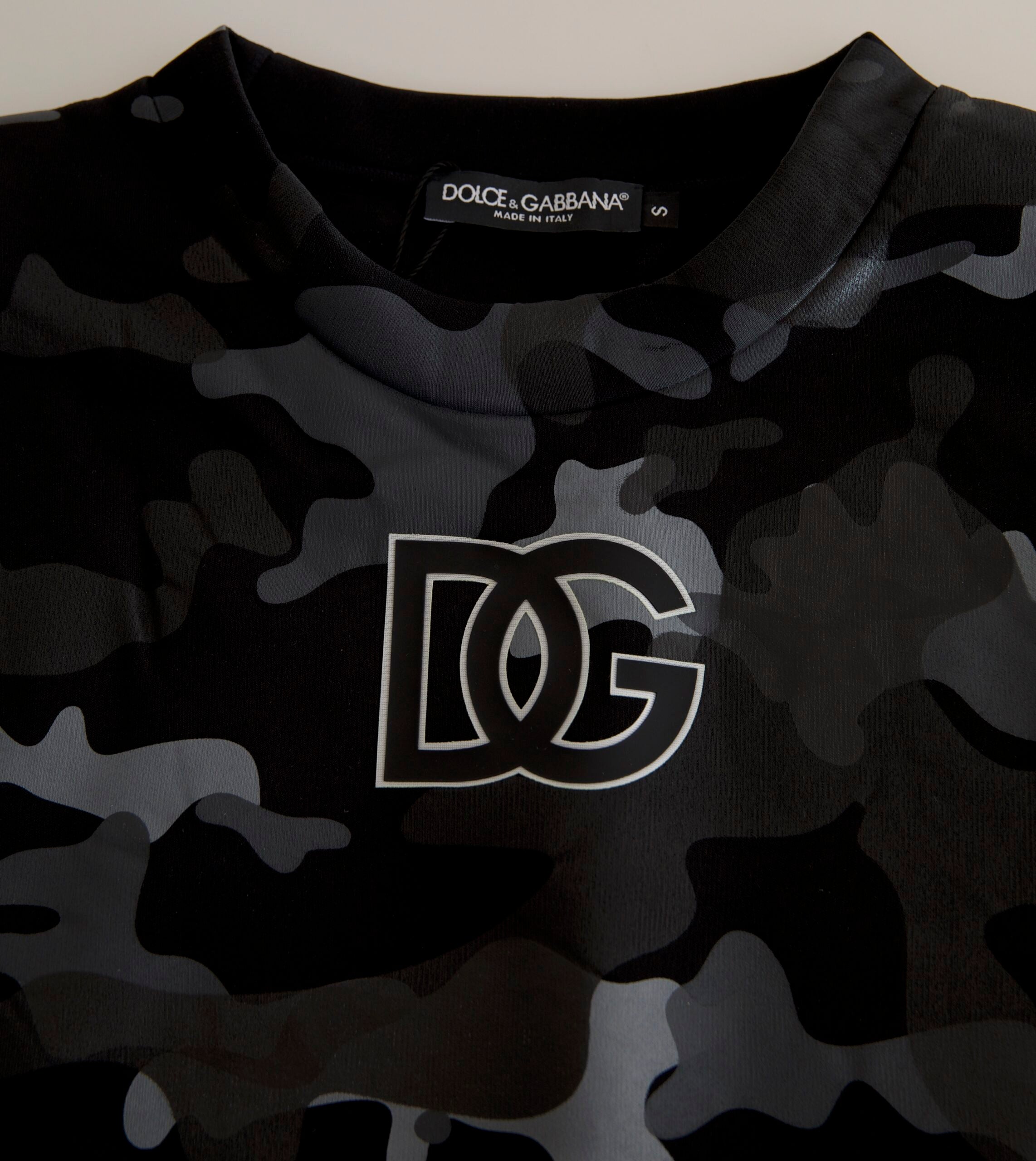 Dolce & Gabbana Schwarzes Camouflage Rundhals-Sweatshirt Pullover-2