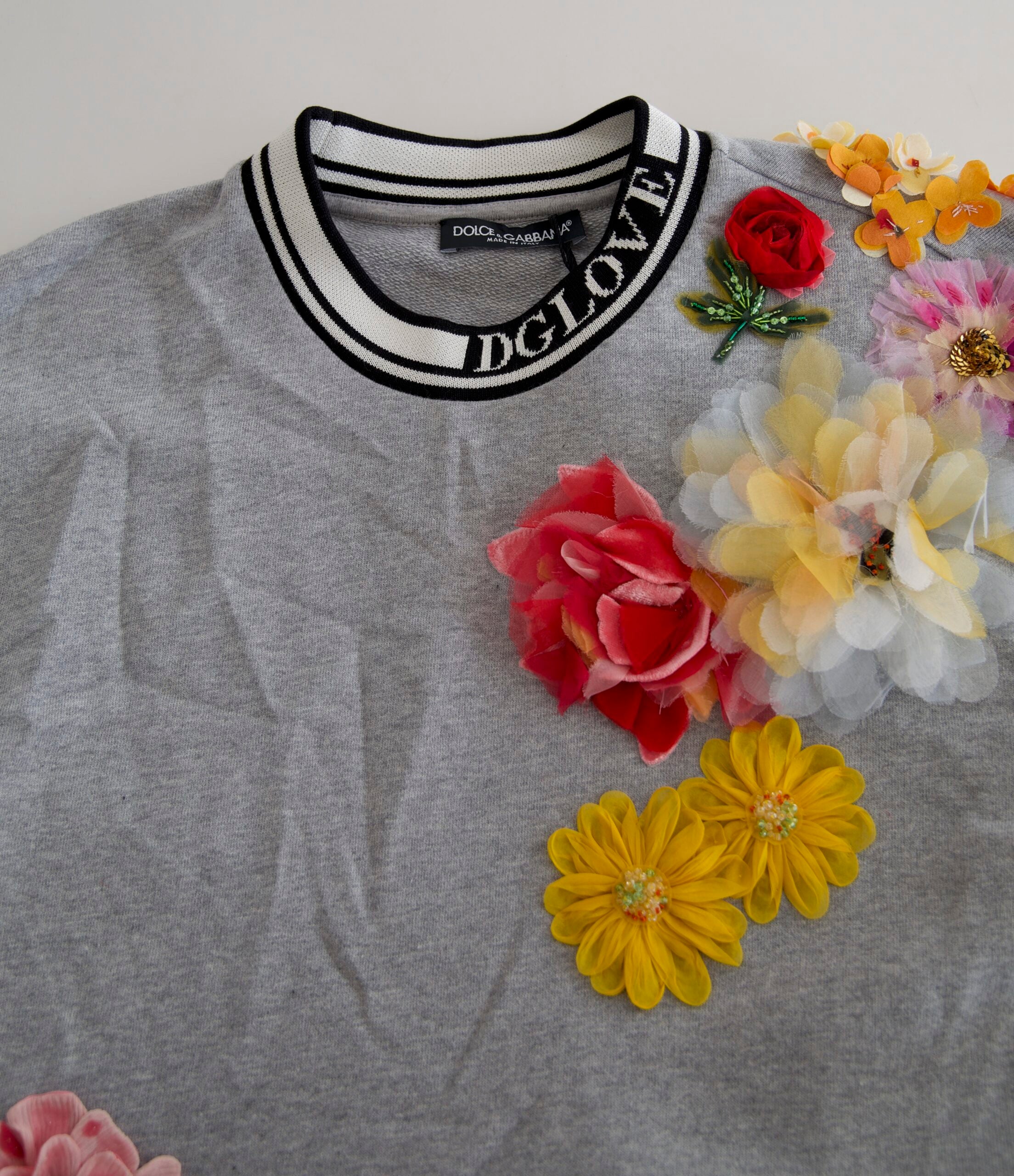 Dolce & Gabbana Grey DG Amore Queen Floral Pattern Sweater-2