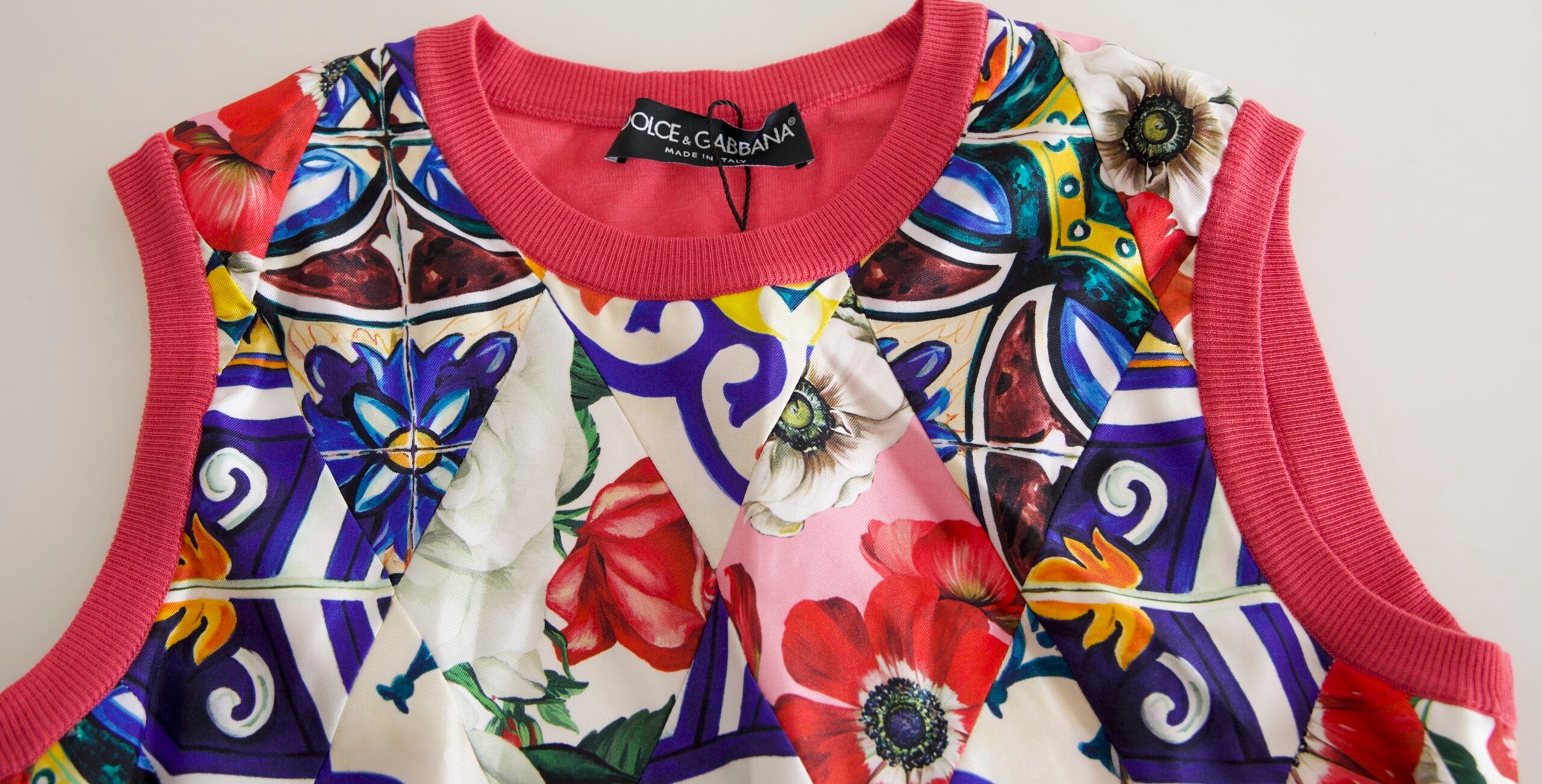 Dolce & Gabbana Multicolor Majolica Floral Round Neck Tank Top