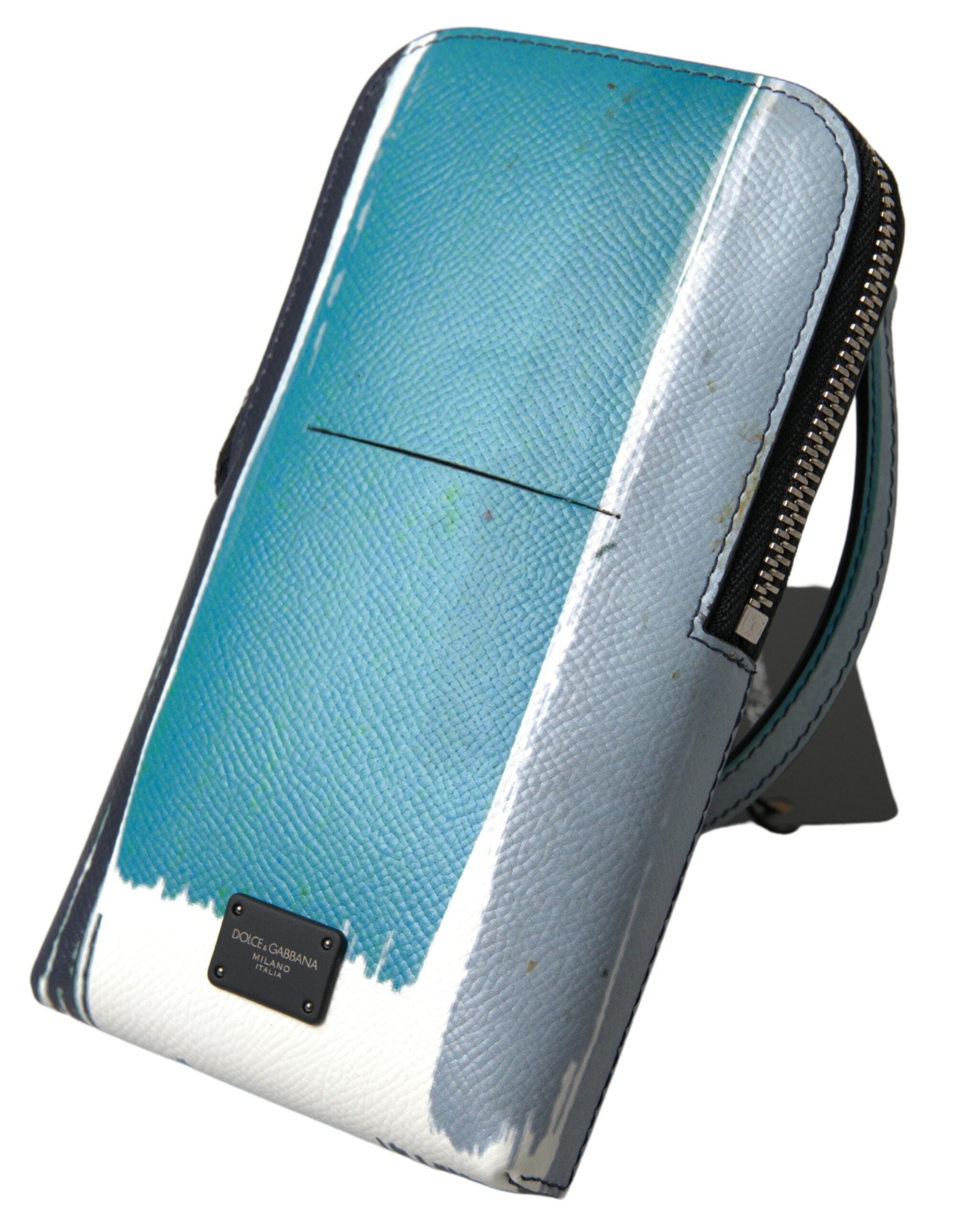 Dolce & Gabbana Blau Leder Geldbörse Crossbody Sling Phone Bag Unisex-2
