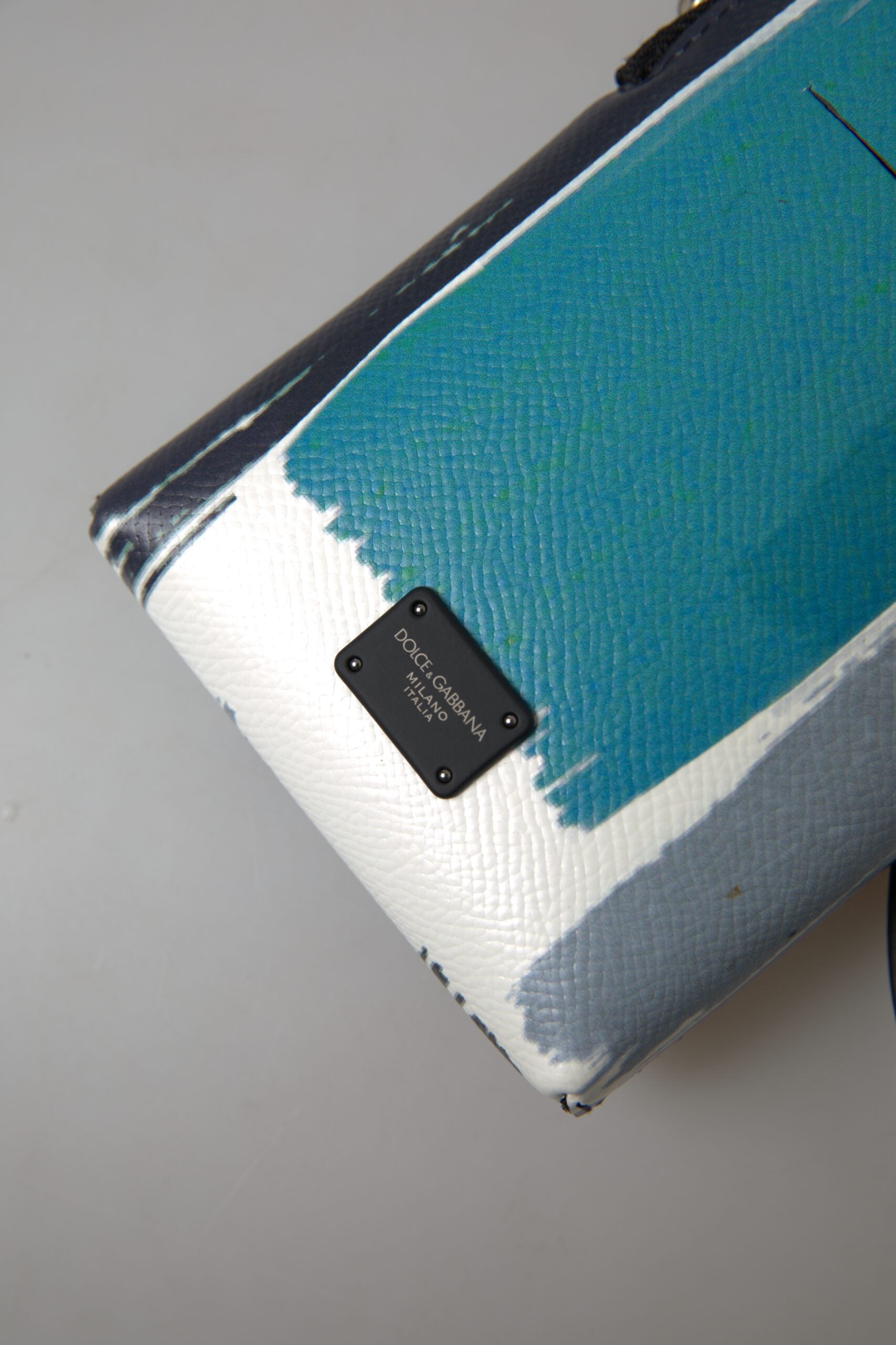 Dolce & Gabbana Blau Leder Geldbörse Crossbody Sling Phone Bag Unisex-4