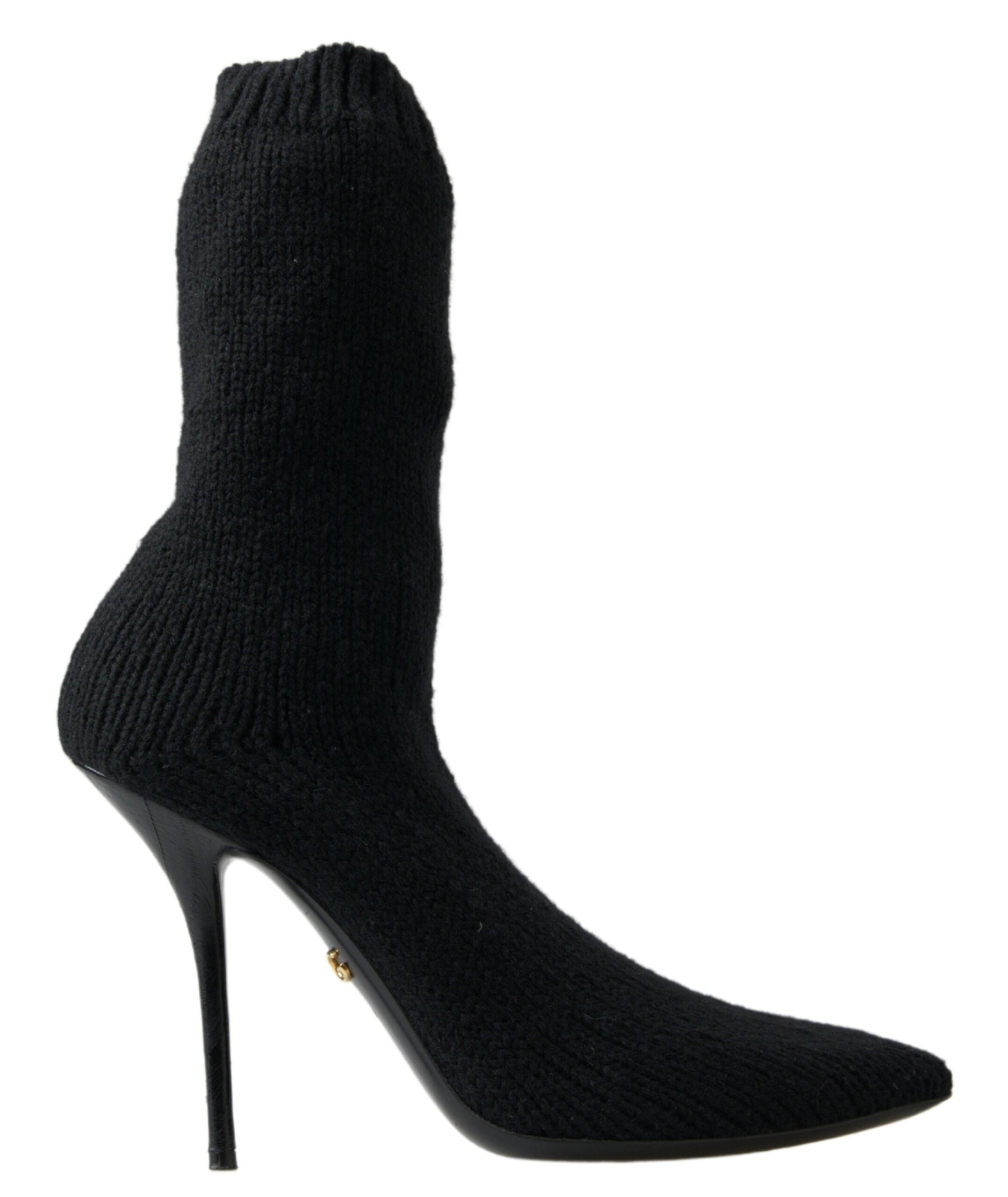 Botas negras de tacón de aguja a media pantorrilla para mujer de Dolce & Gabbana-1
