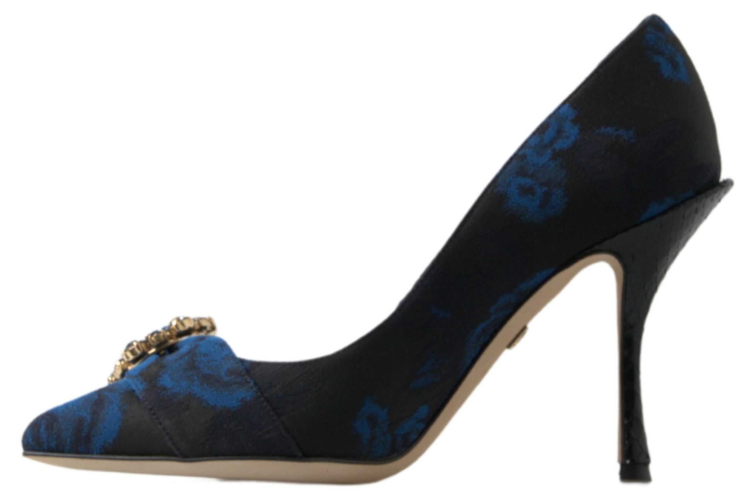 Dolce & Gabbana Blaue Floral Ayers Kristall Pumps Schuhe-6