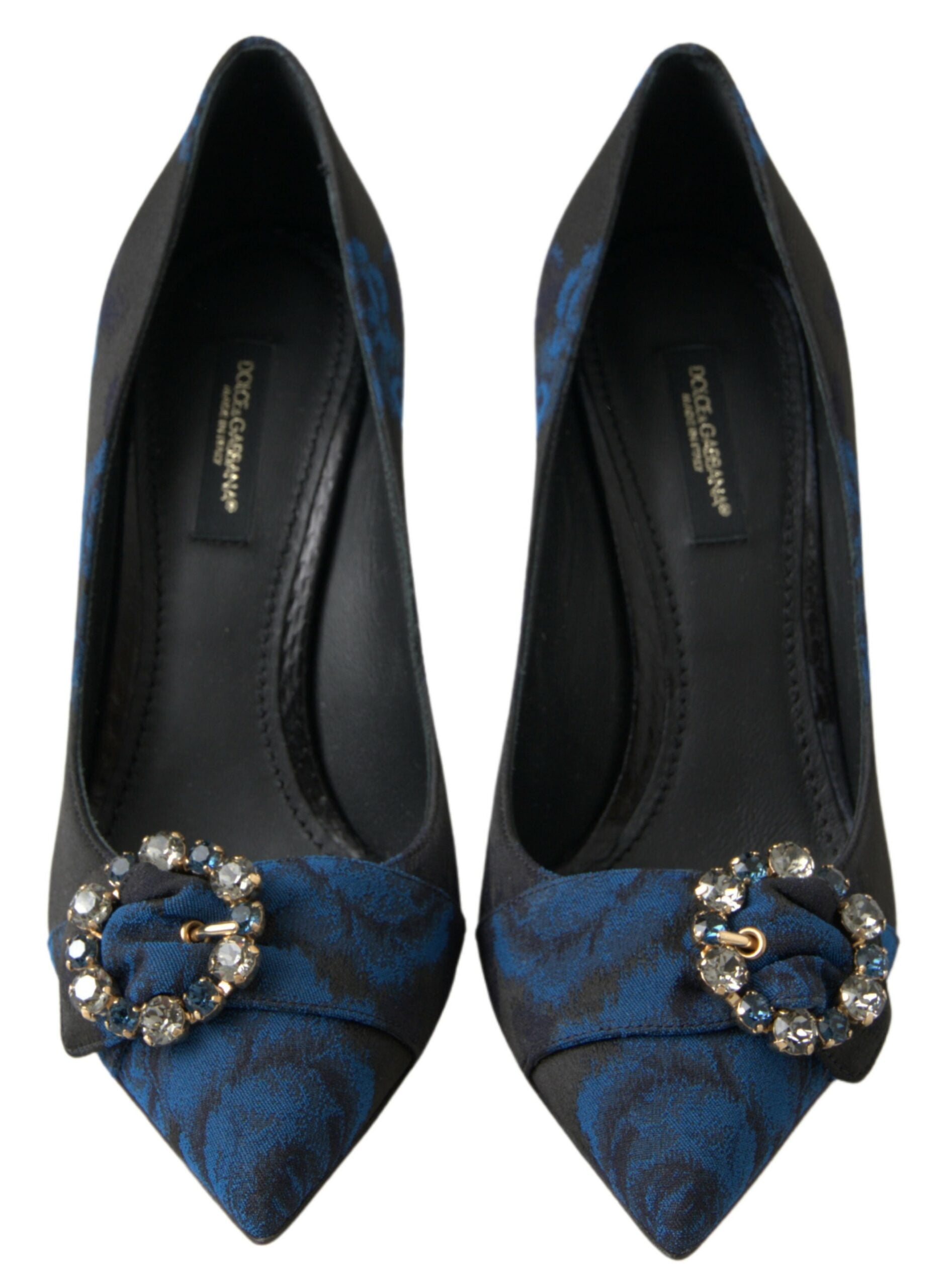 Dolce & Gabbana Blaue Floral Ayers Kristall Pumps Schuhe-3