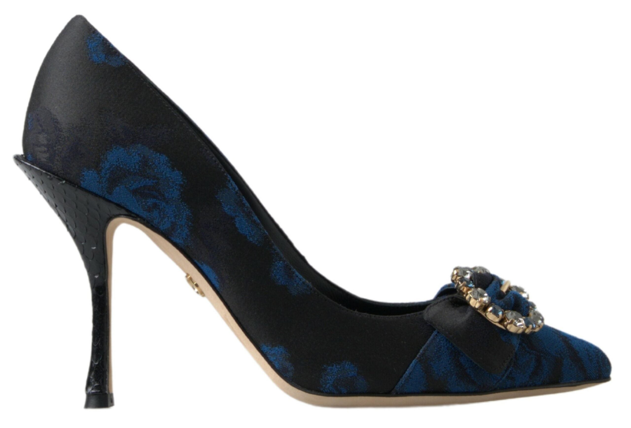 Dolce & Gabbana Blaue Floral Ayers Kristall Pumps Schuhe-1