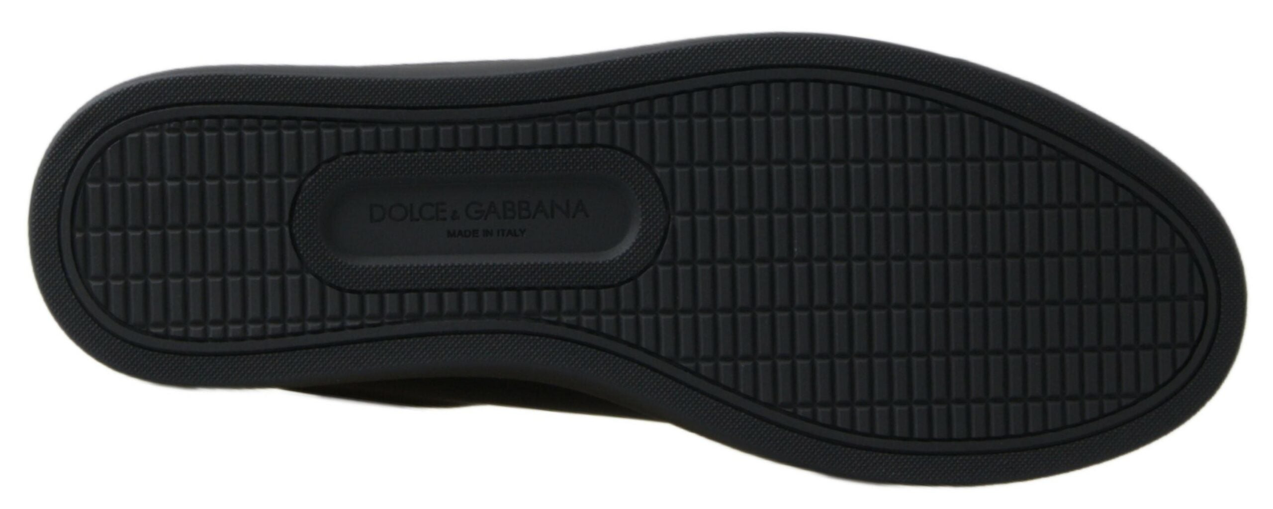 Dolce & Gabbana Black Gold Leather Classic Sneakers Shoes-3