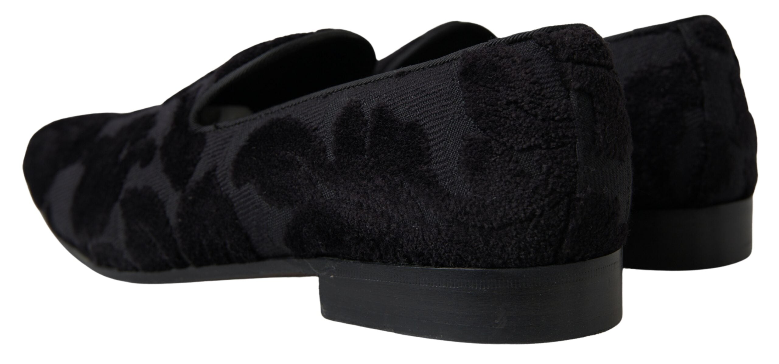 Dolce & Gabbana Black Brocade Loafers Formal Shoes-2