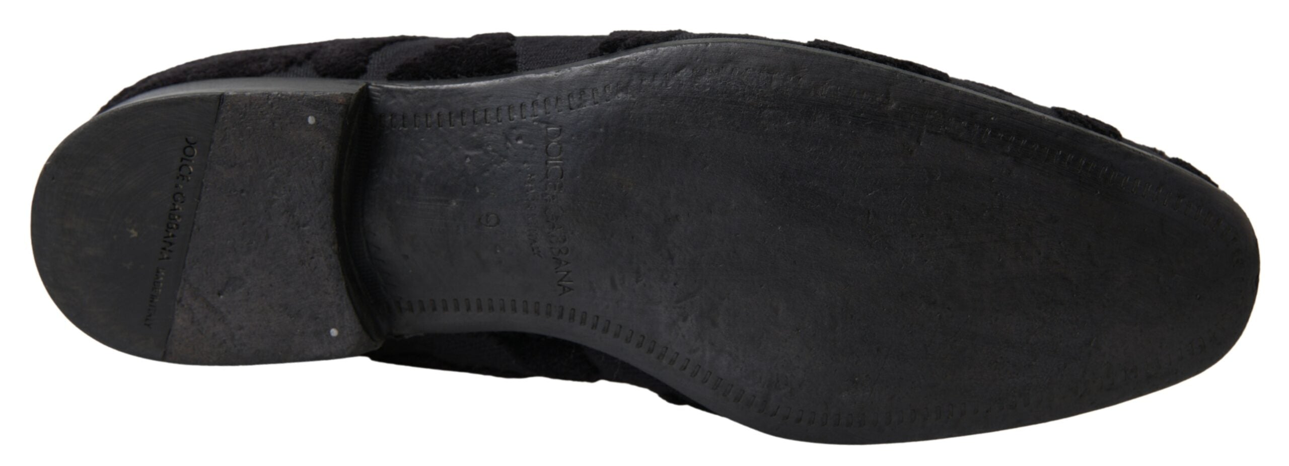 Dolce & Gabbana Black Brocade Loafers Formal Shoes-4