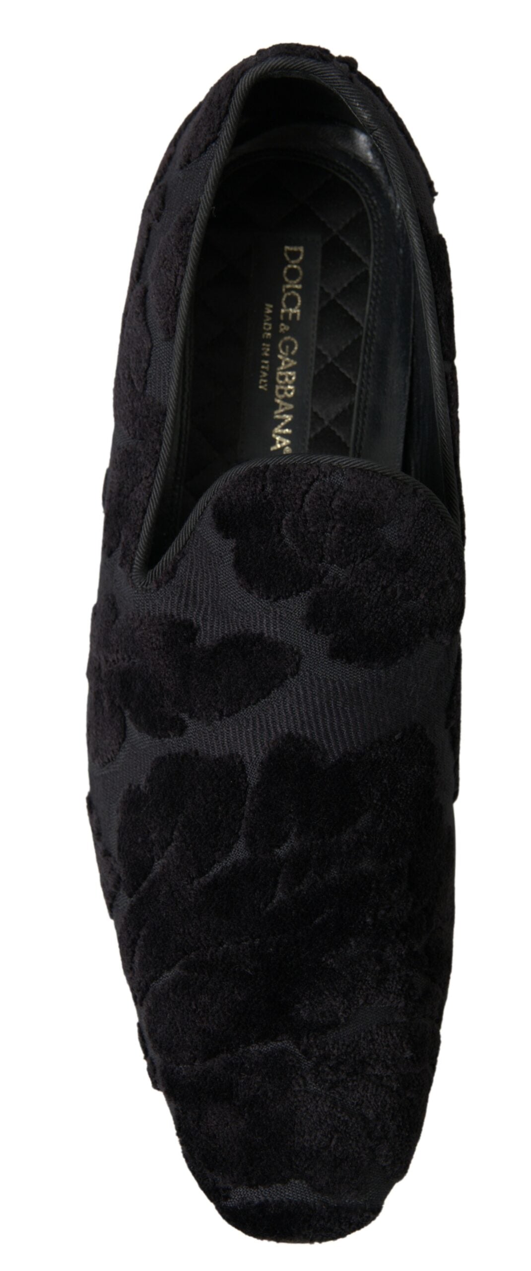 Dolce & Gabbana Black Brocade Loafers Formal Shoes-5