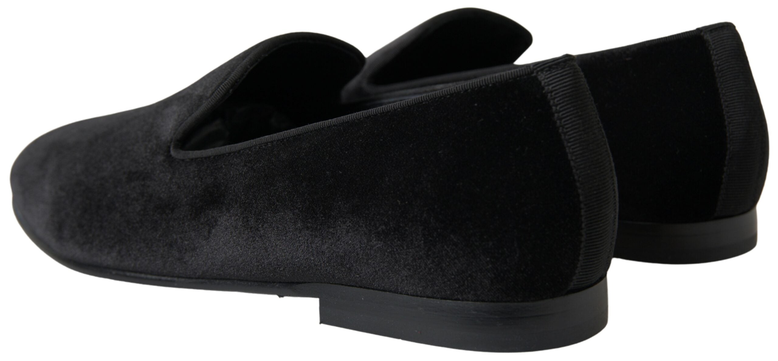 Dolce & Gabbana Schwarzer Samt Loafers Formelle Schuhe-2