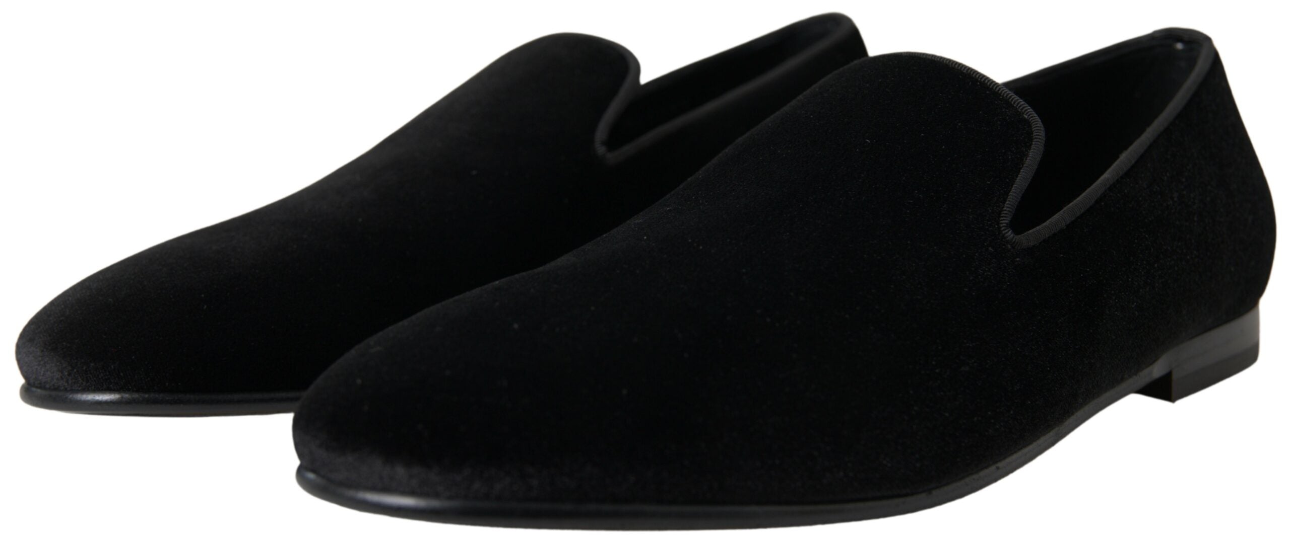 Dolce & Gabbana Schwarzer Samt Loafers Formelle Schuhe-6