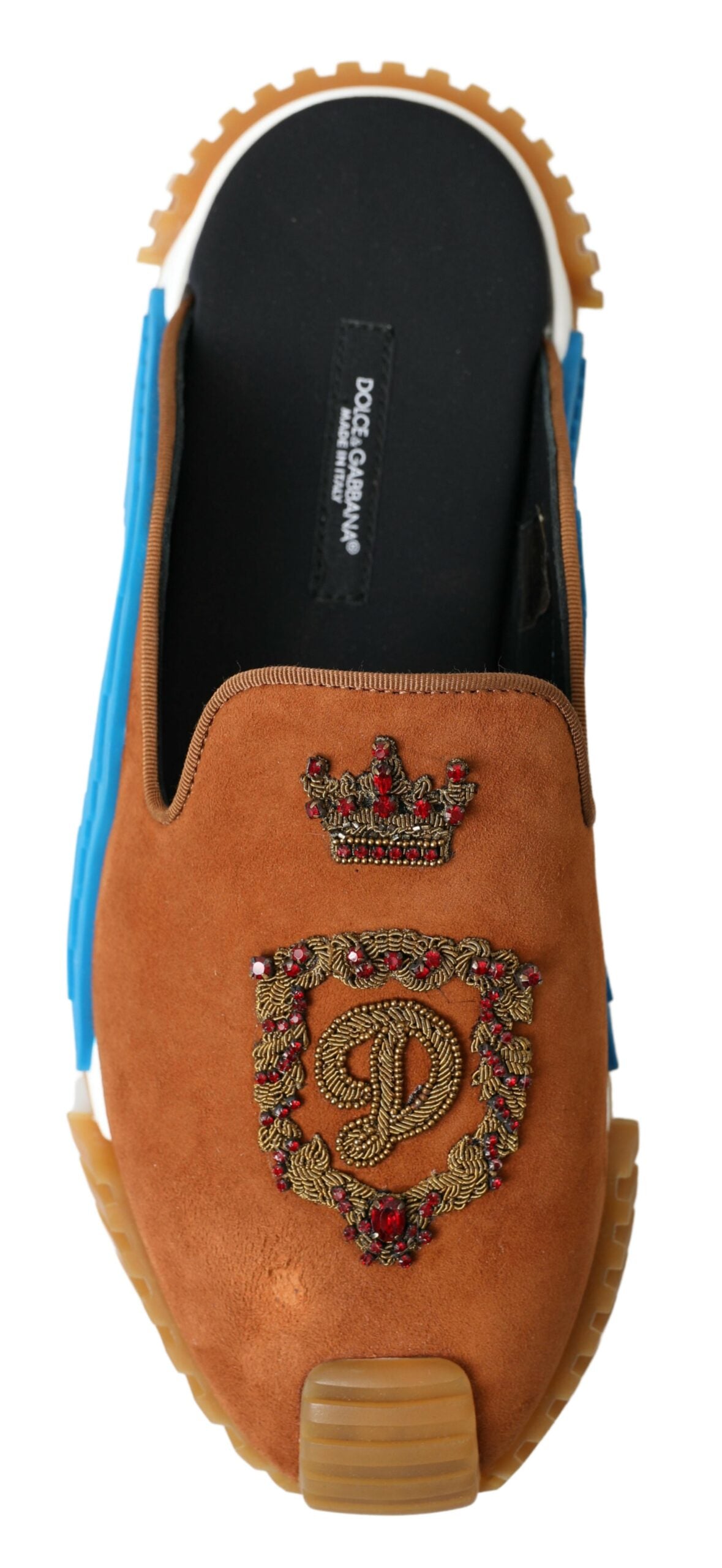 Dolce & Gabbana Braunes Wildleder Crown Logo NS1 Rutschen Sandalen-2