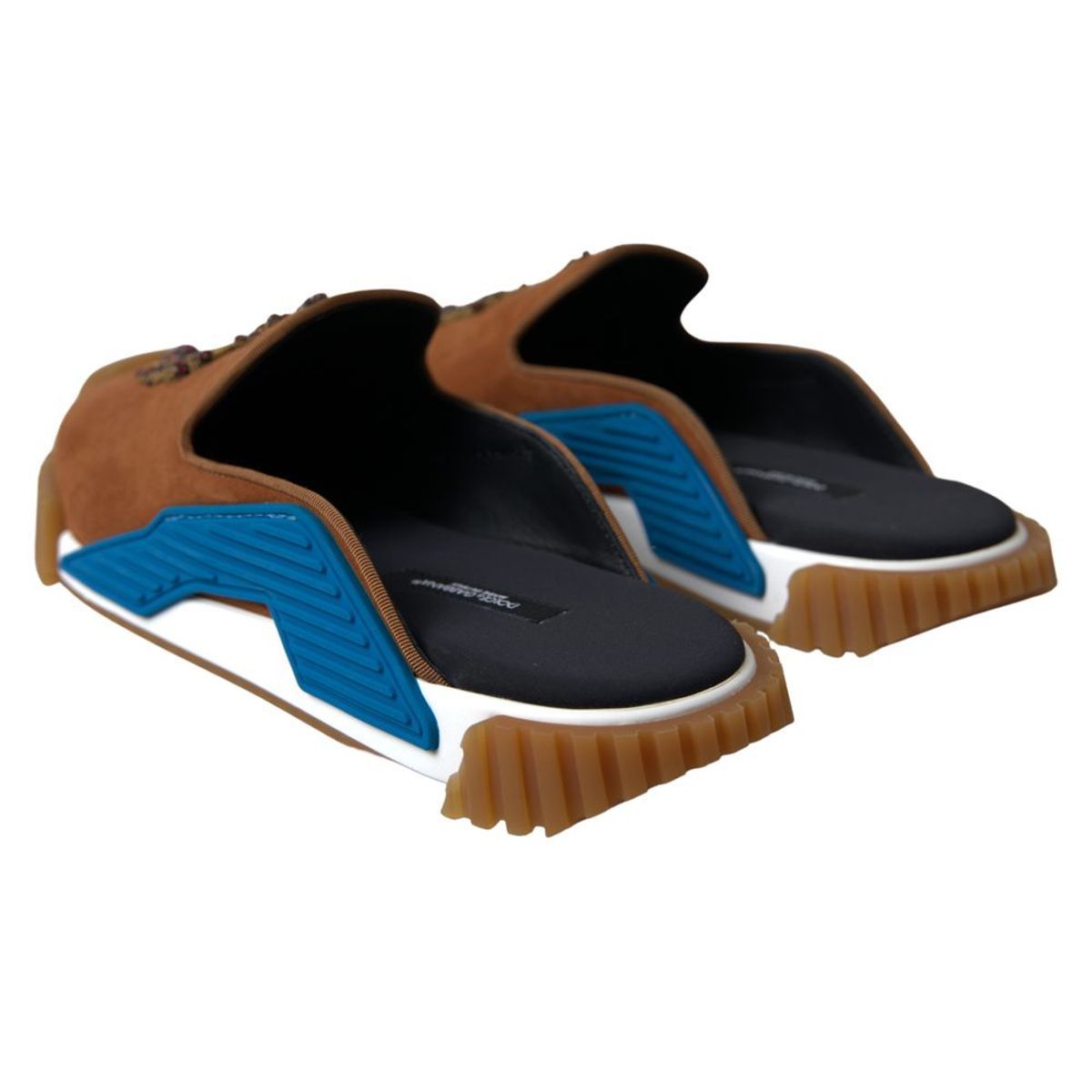 Dolce & Gabbana Braunes Wildleder Crown Logo NS1 Rutschen Sandalen-5
