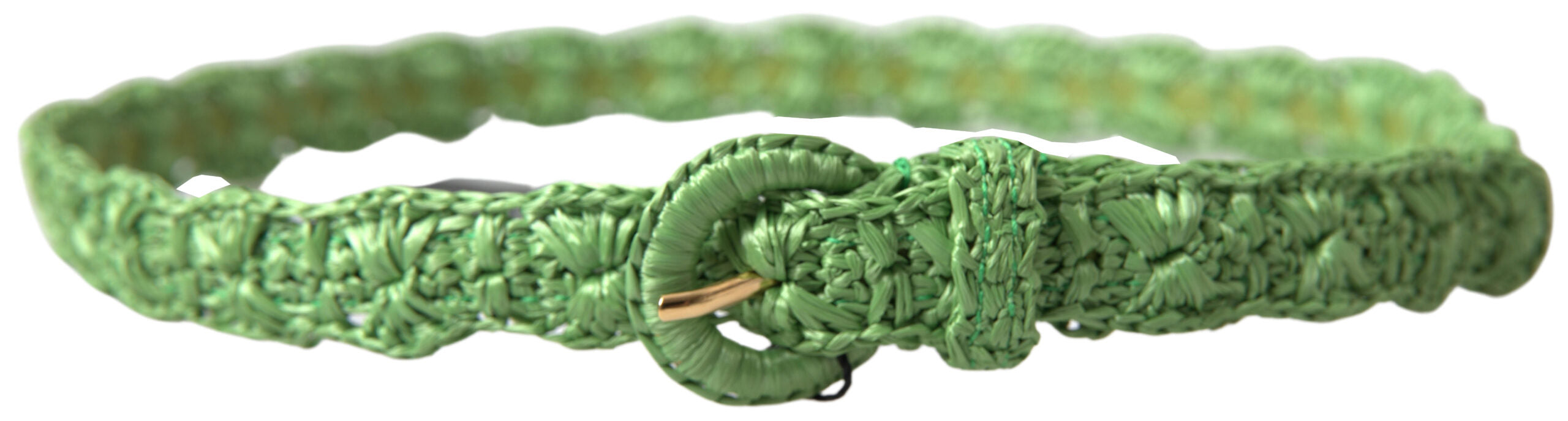 Cinturón fino tejido en viscosa verde de Dolce & Gabbana-2
