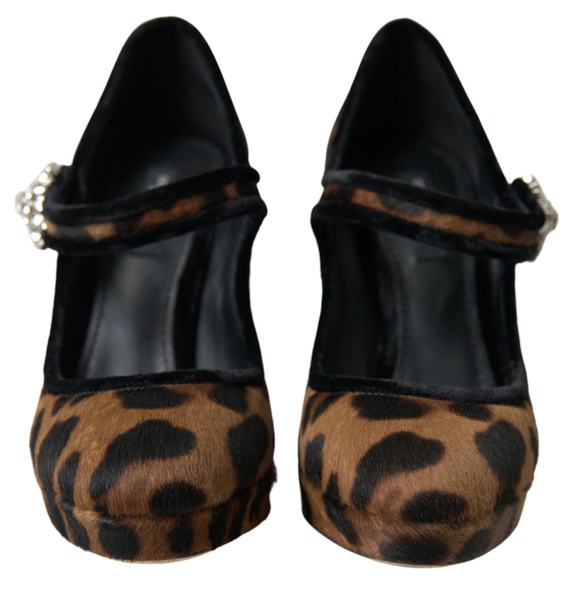 Zapatos Mary Jane de tacón de leopardo en becerro negro y marrón de Dolce & Gabbana-6