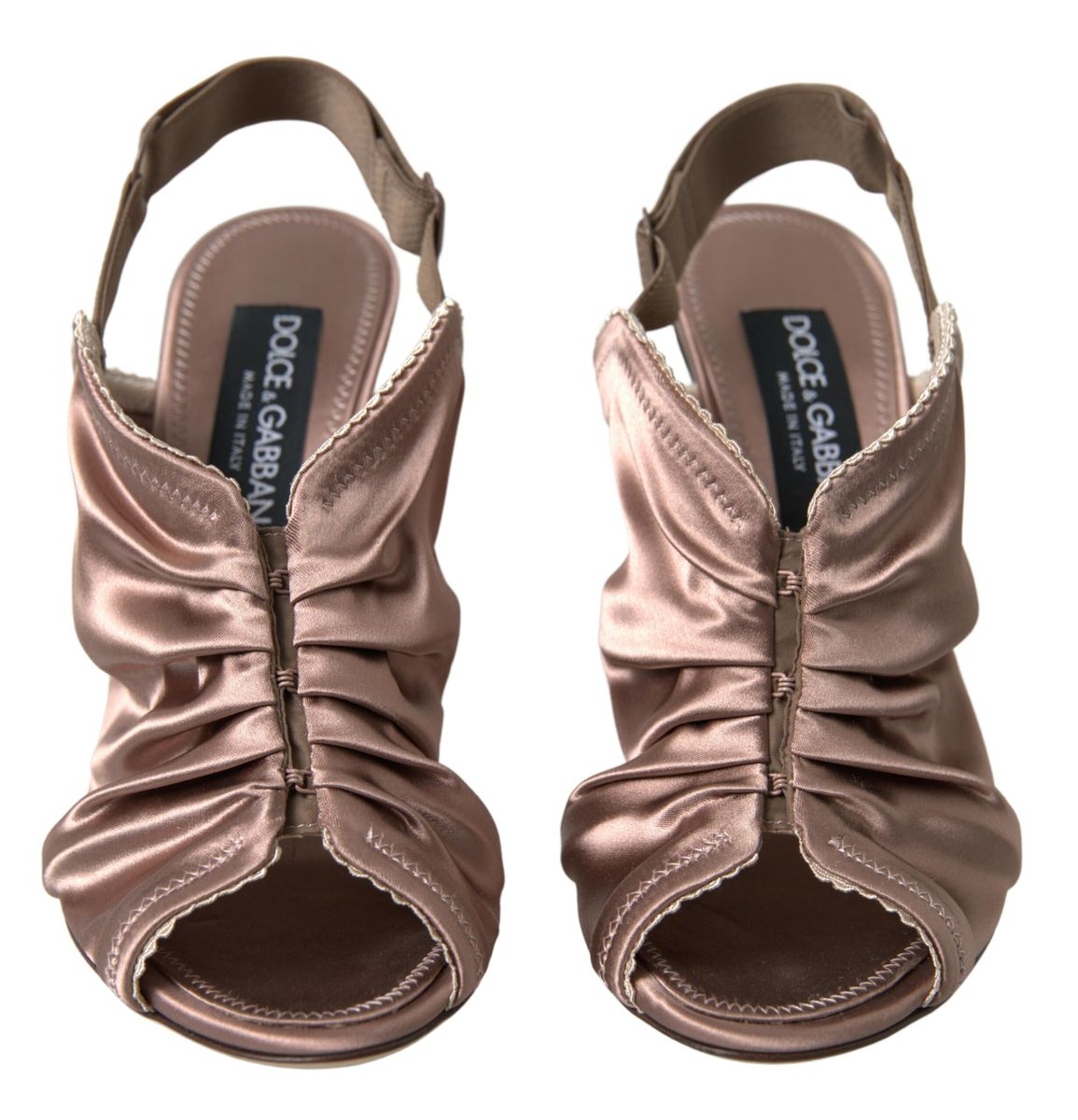 Dolce & Gabbana light brown slingback stilettos with corset closure-4