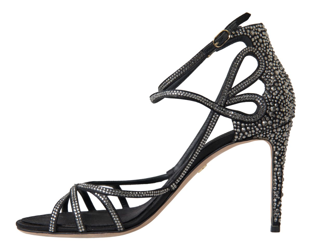 Dolce & Gabbana Strass Stiletto Sandale Satin Schuhe-2