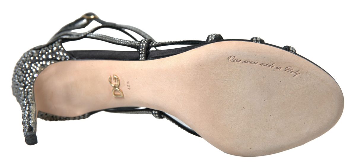 Dolce & Gabbana Strass Stiletto Sandale Satin Schuhe-3