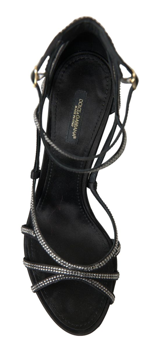 Dolce & Gabbana Strass Stiletto Sandale Satin Schuhe-4